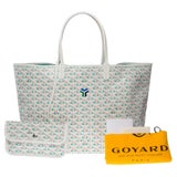 The Coveted Goyard Saint-Louis MM Tote bag in Green and black canvas, SHW  at 1stDibs