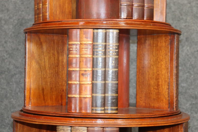Rare Graduated Tier Leather Bookend Divided George III Revolving ...