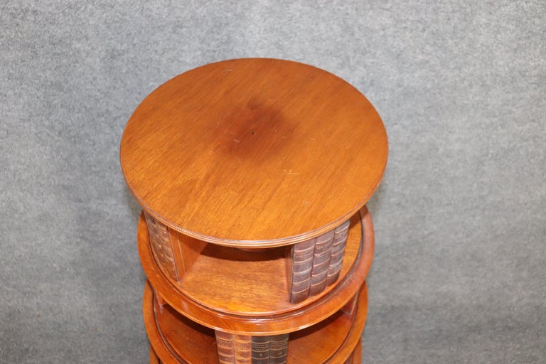 Rare Graduated Tier Leather Bookend Divided George III Revolving ...