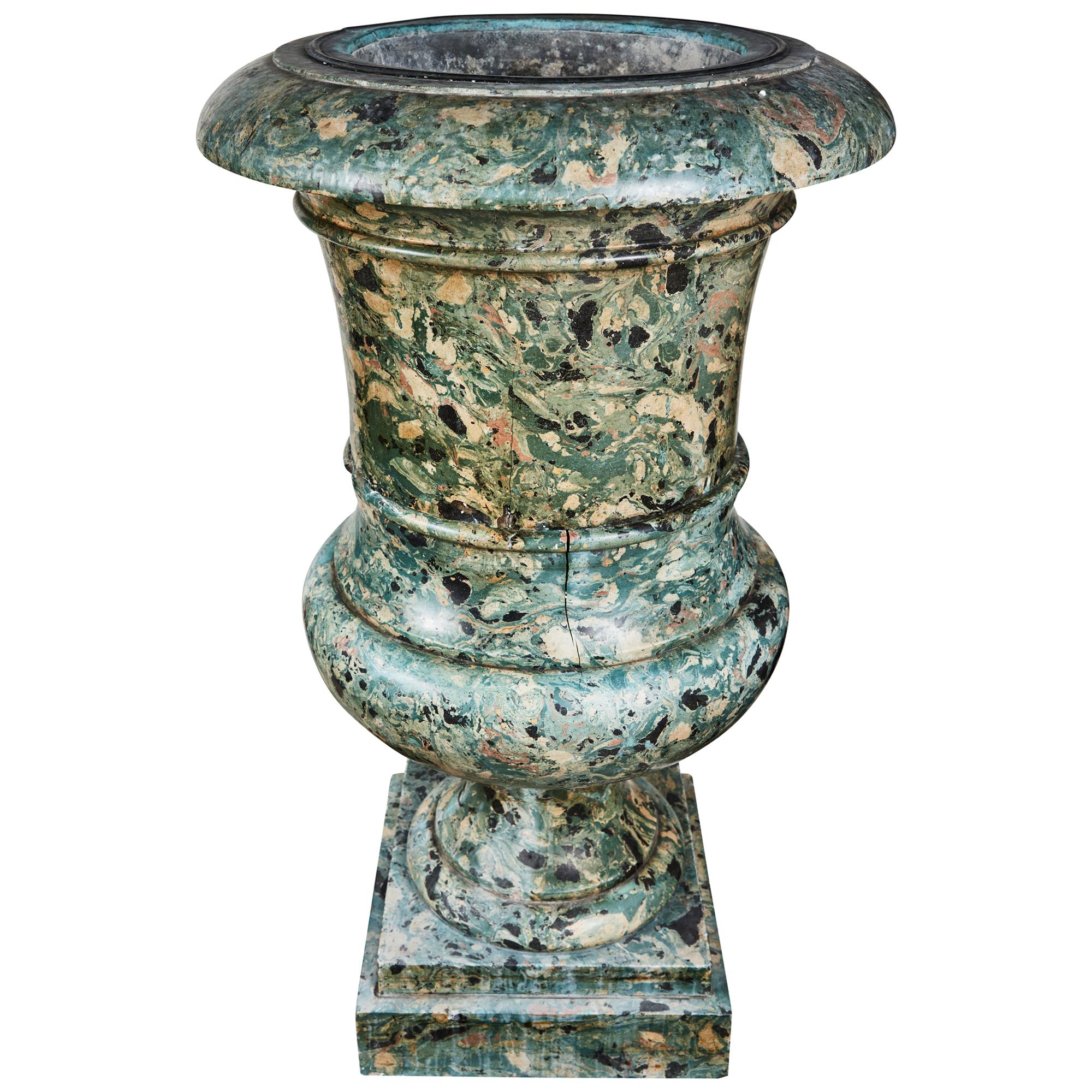 Rare, Grand-Scale, Period, Scagliola Urn For Sale