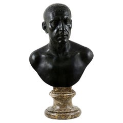 Antique Rare Grand Tour Bronze Bust of Cicero After Massimiliano Soldani Benzi
