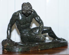 Rare Grand Tour Large Sized 19th Century Green Marble Statue of the Dying Gaul