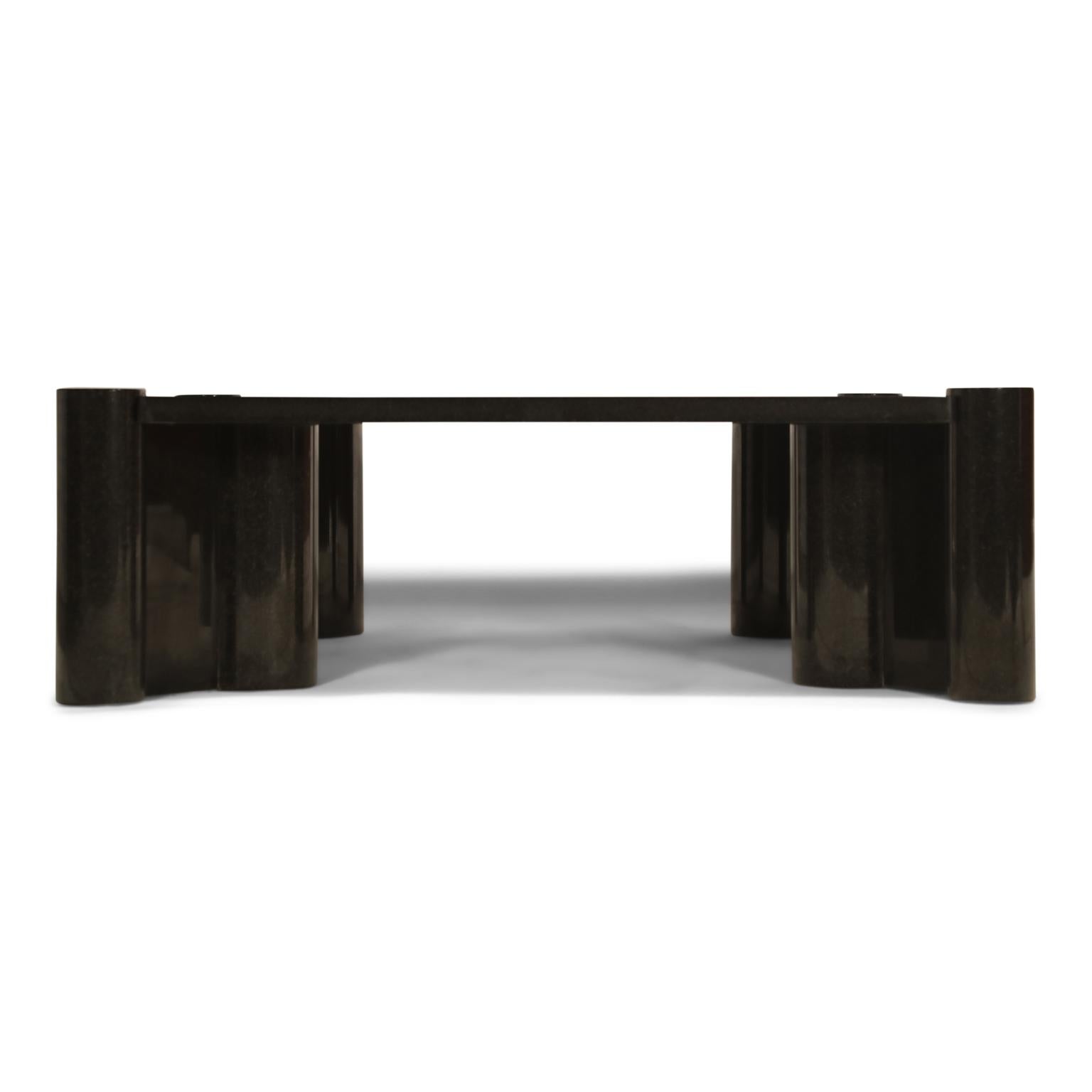 This table is a showstopper - a custom ordered, in deep black polished granite, 1980s produced by Knoll International, 