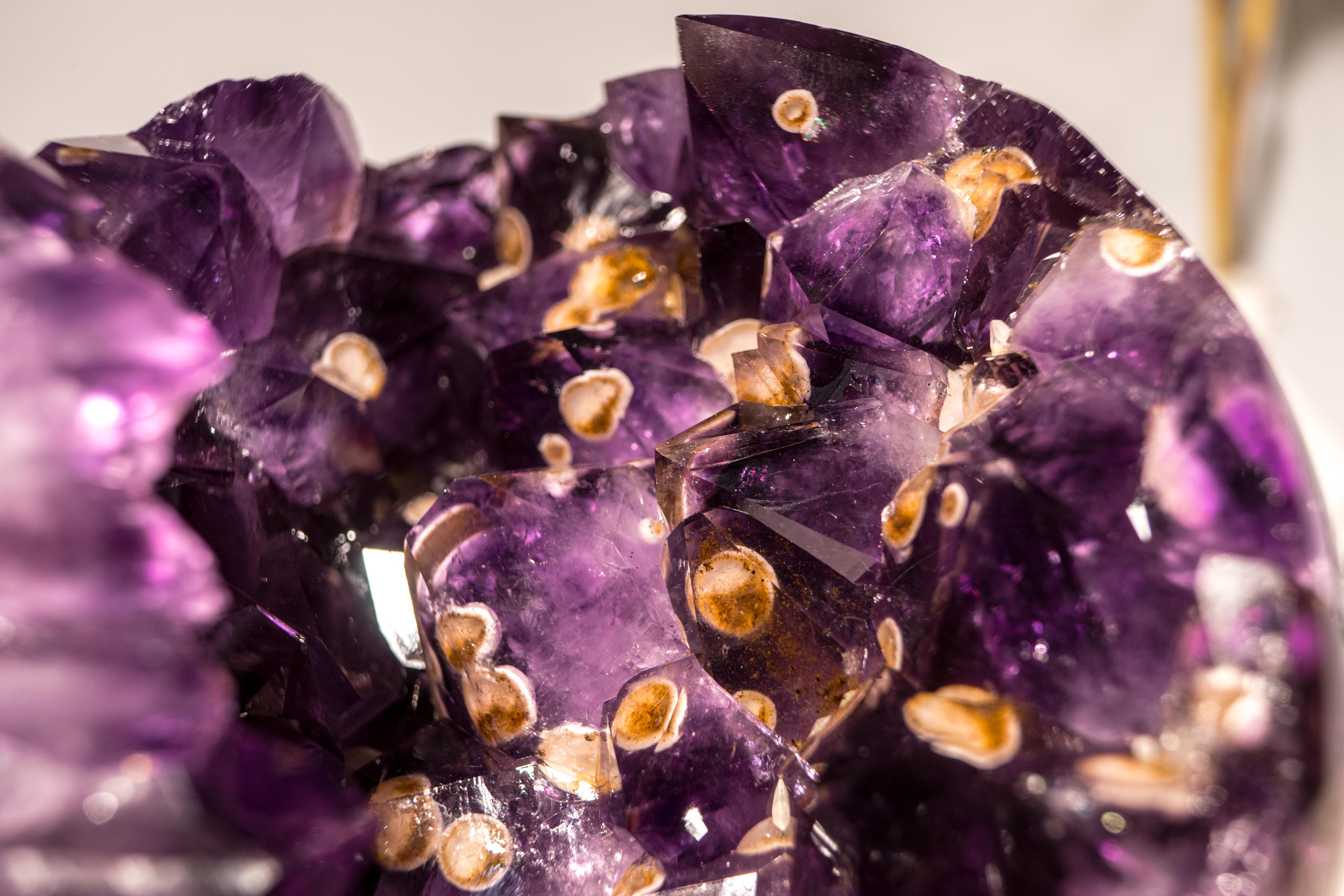 Large Grape Jelly Amethyst Sphere with Cristobalite Inclusions For Sale 6
