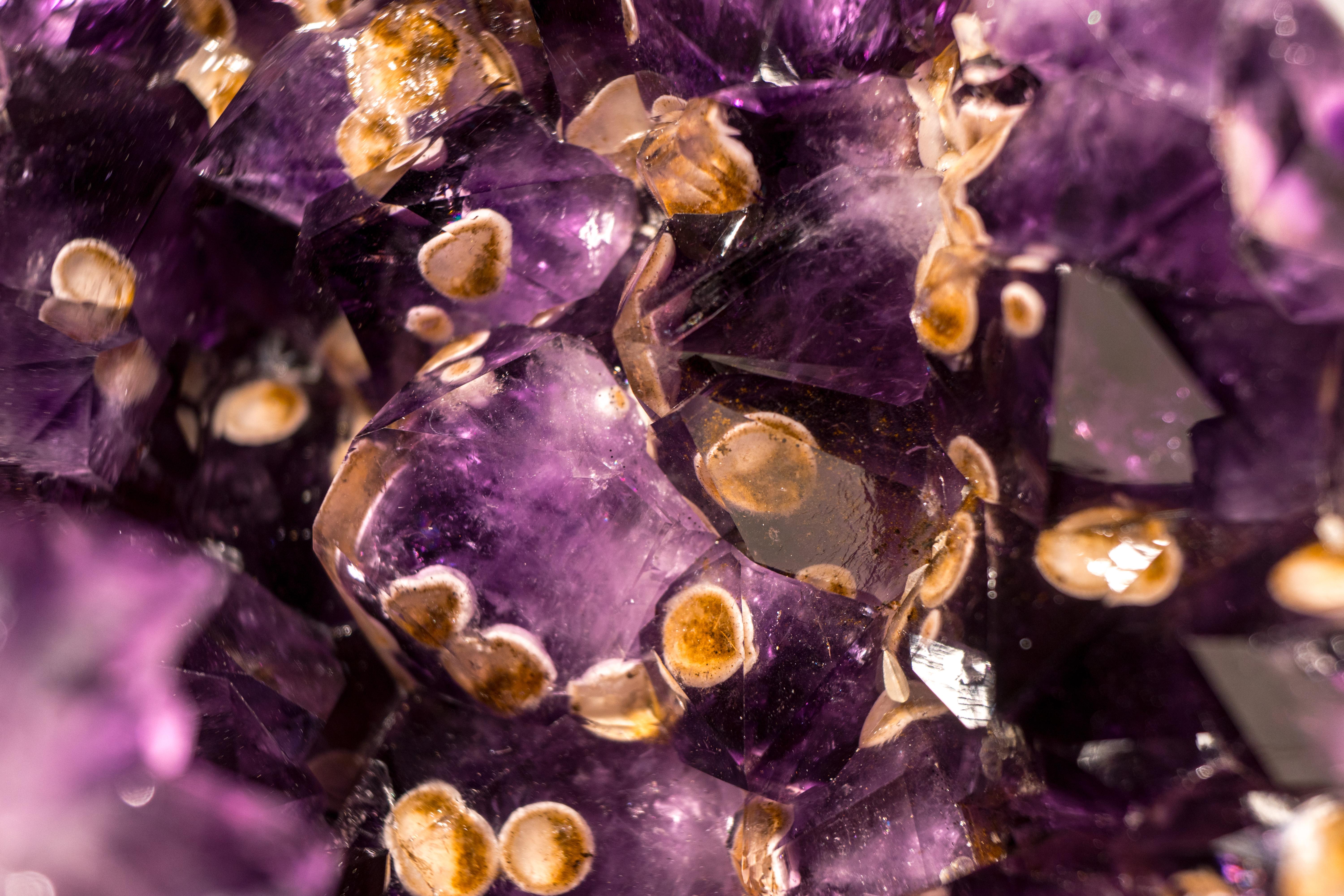 Large Grape Jelly Amethyst Sphere with Cristobalite Inclusions For Sale 7