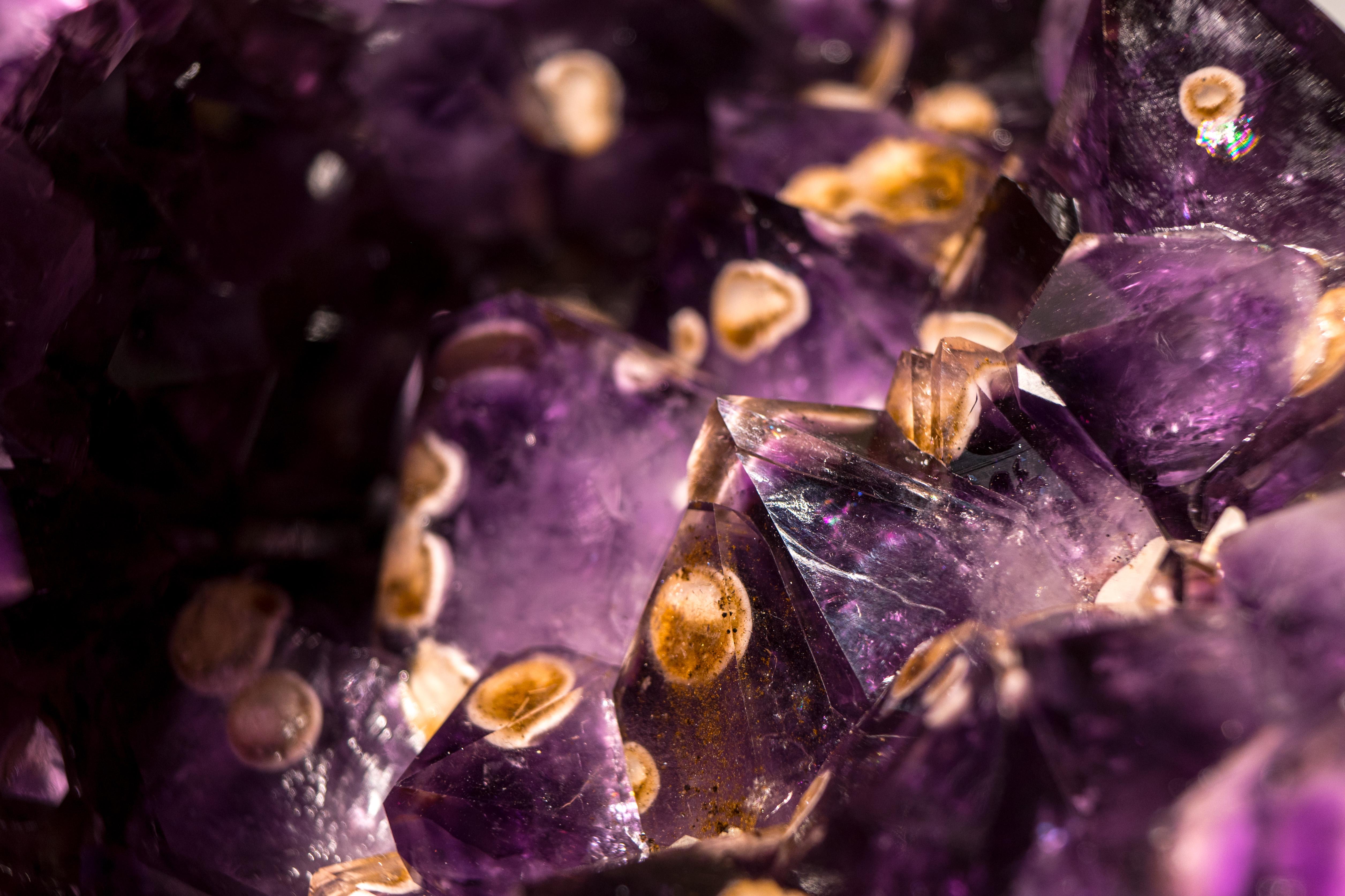 Brazilian Large Grape Jelly Amethyst Sphere with Cristobalite Inclusions For Sale