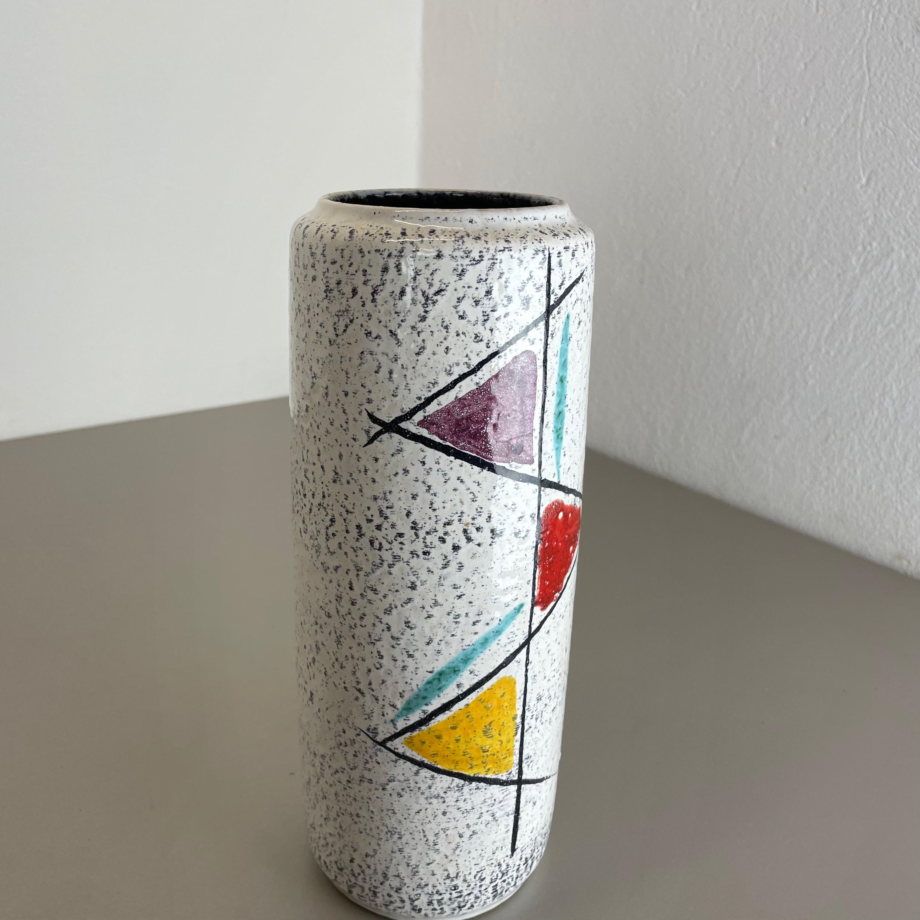 Seltene „Graphic“ Fat Lava-Vase, mehrfarbig, Scheurich, Deutschland WGP, 1970er Jahre (Keramik) im Angebot