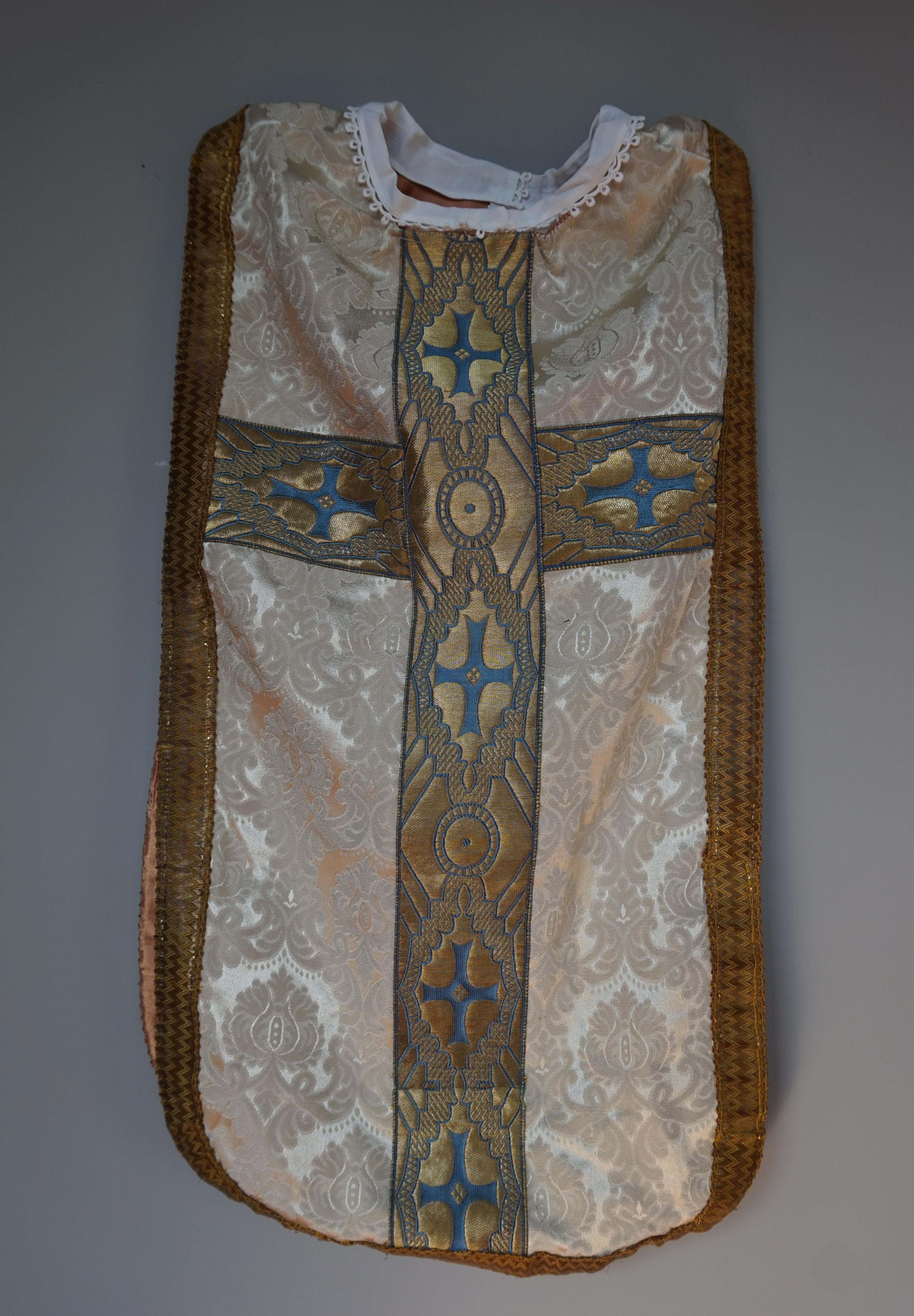 Dutch Rare & Great Condition, Handcrafted with Silk Mid-20th Century Child's Chasuble For Sale