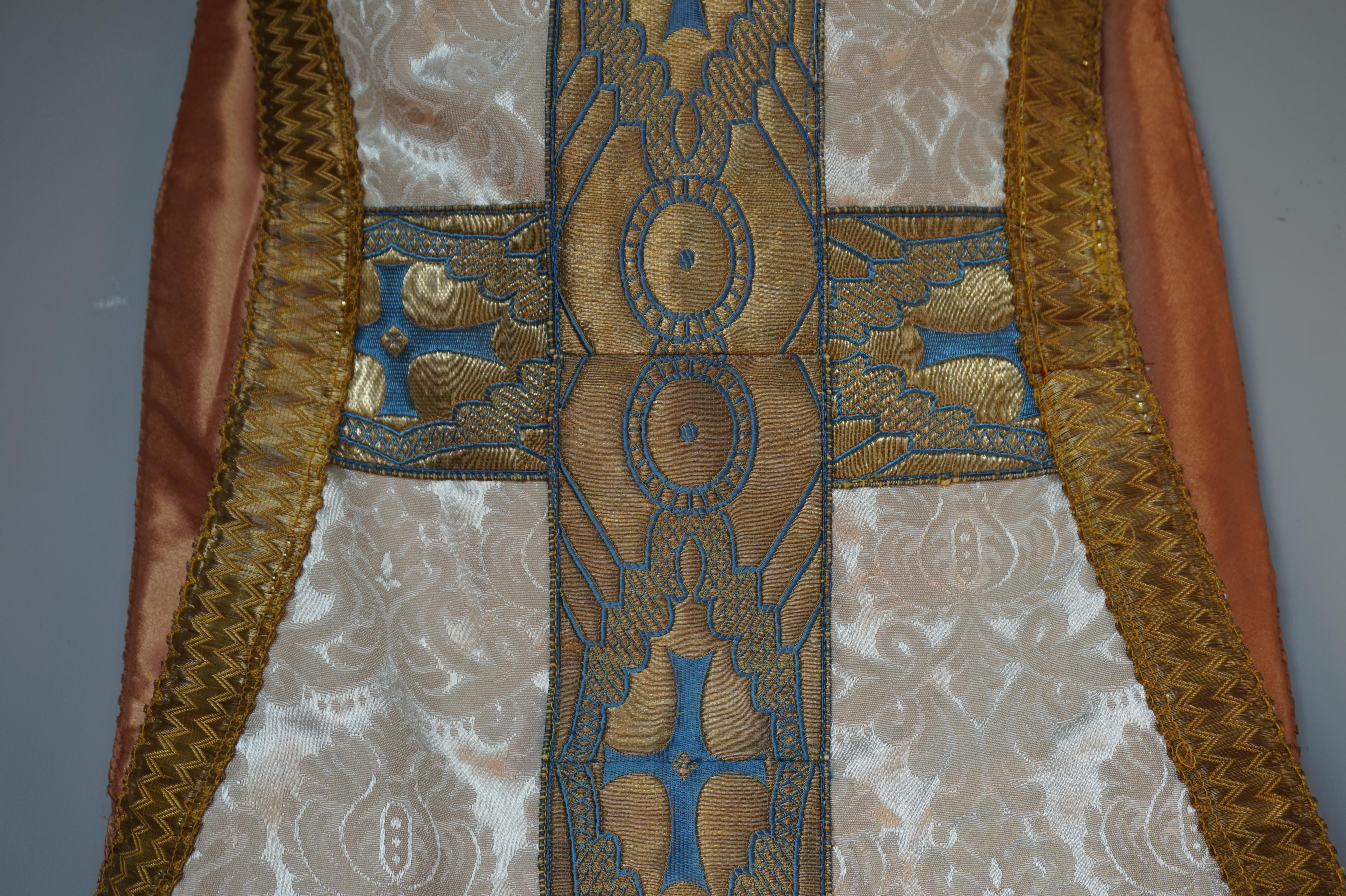 Cotton Rare & Great Condition, Handcrafted with Silk Mid-20th Century Child's Chasuble For Sale