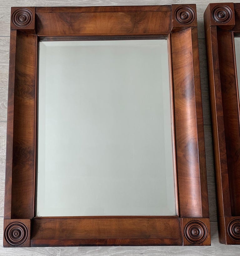 Rare and Great Condition Pair of Early 1800s Empire Style Mahogany Wall