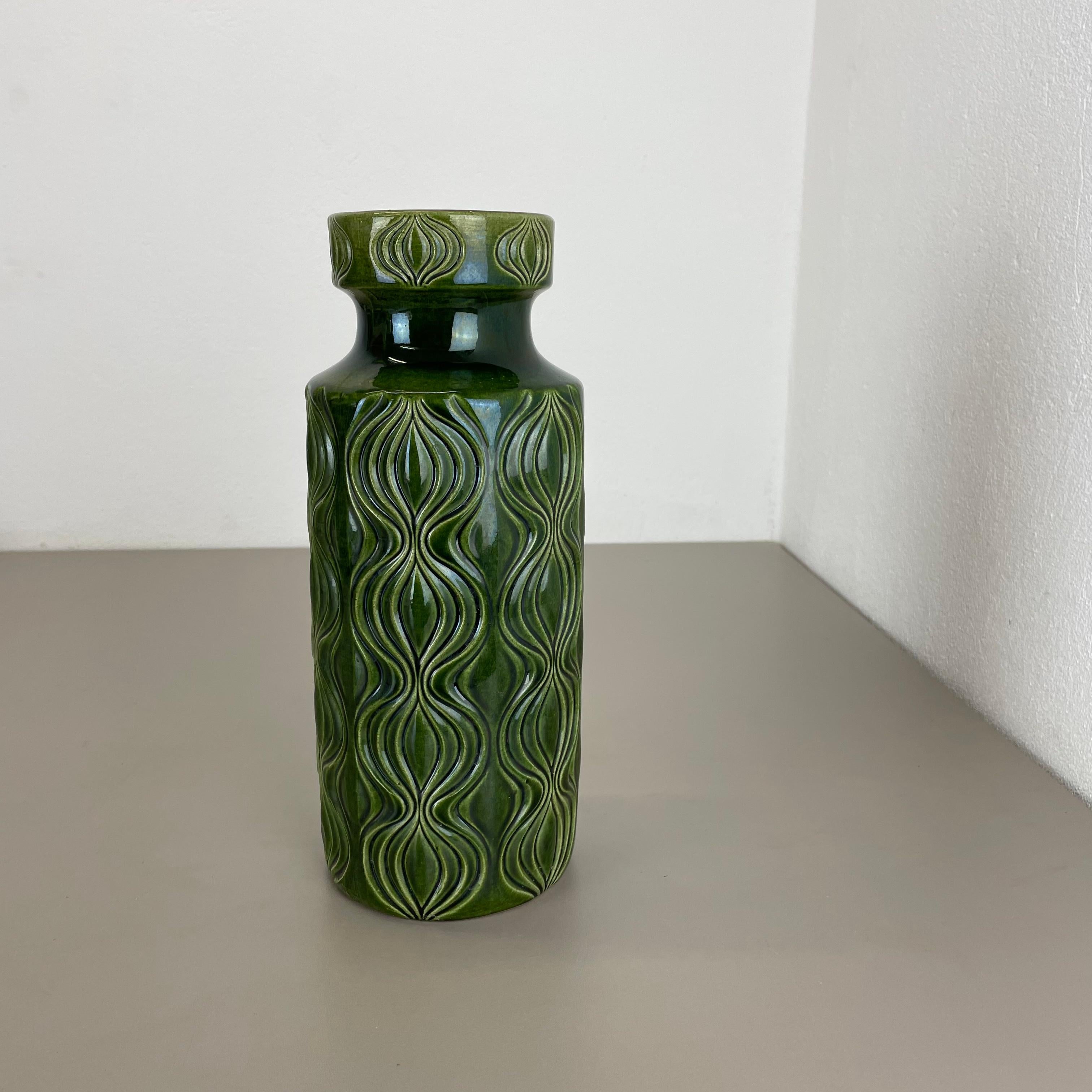 Rare vase de sol vert en lave grasse « Onion » de Scheurich, Allemagne, 1970 en vente 3