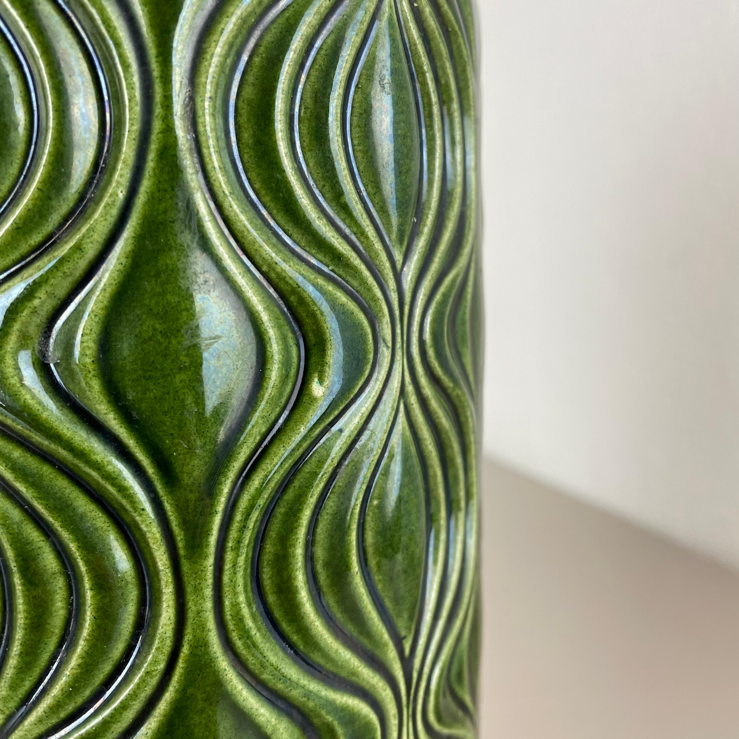 Seltene grüne Bodenvase Fat Lava „Zwiebel“ Vase von Scheurich, Deutschland, 1970er Jahre im Angebot 5