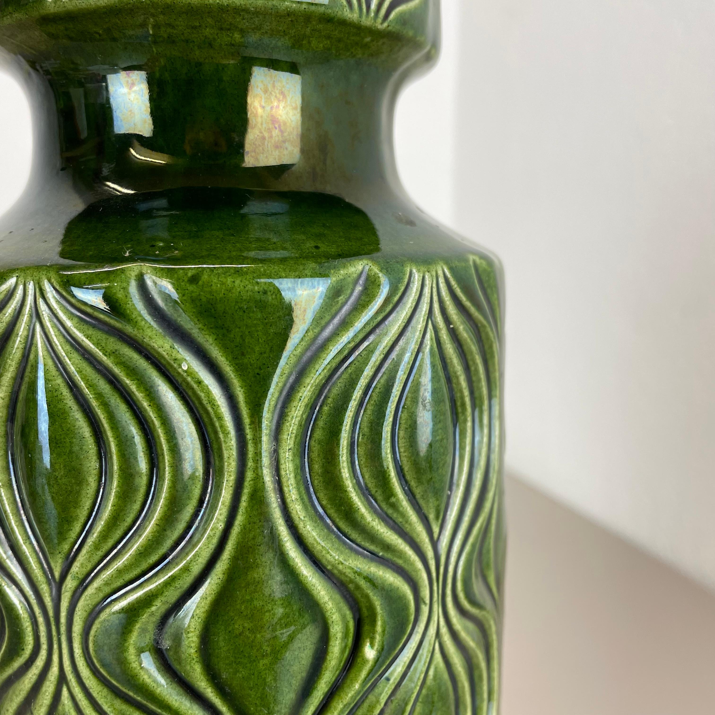 Seltene grüne Bodenvase Fat Lava „Zwiebel“ Vase von Scheurich, Deutschland, 1970er Jahre im Angebot 6