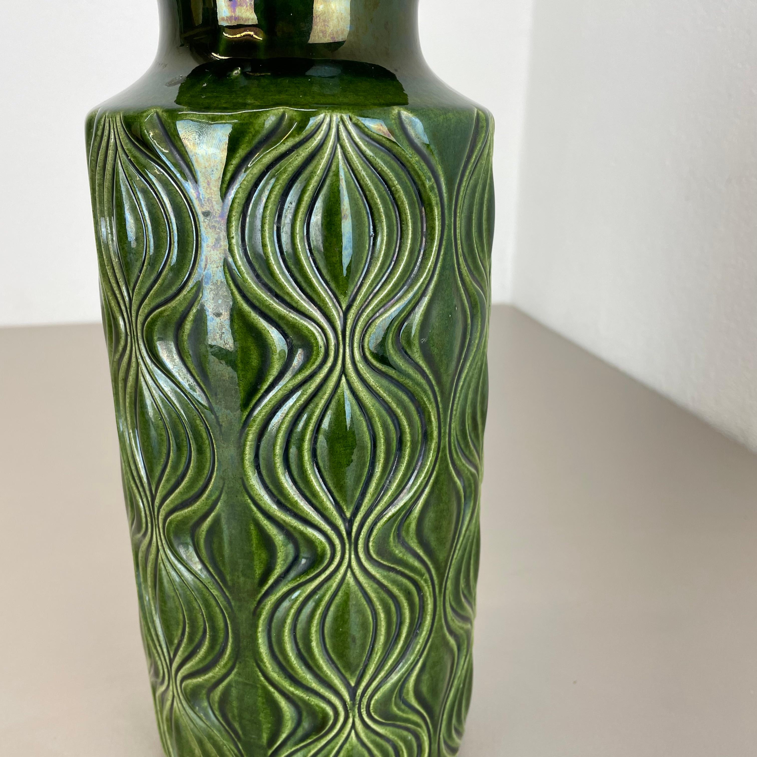 Rare vase de sol vert en lave grasse « Onion » de Scheurich, Allemagne, 1970 en vente 6