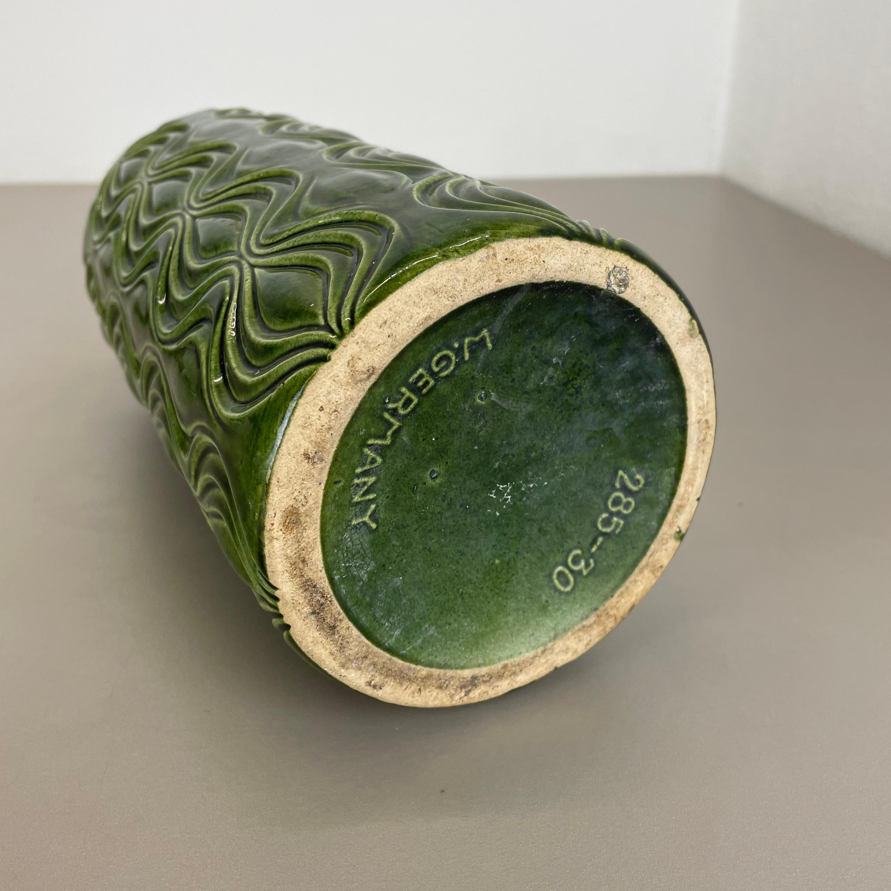 Rare vase de sol vert en lave grasse « Onion » de Scheurich, Allemagne, 1970 en vente 7