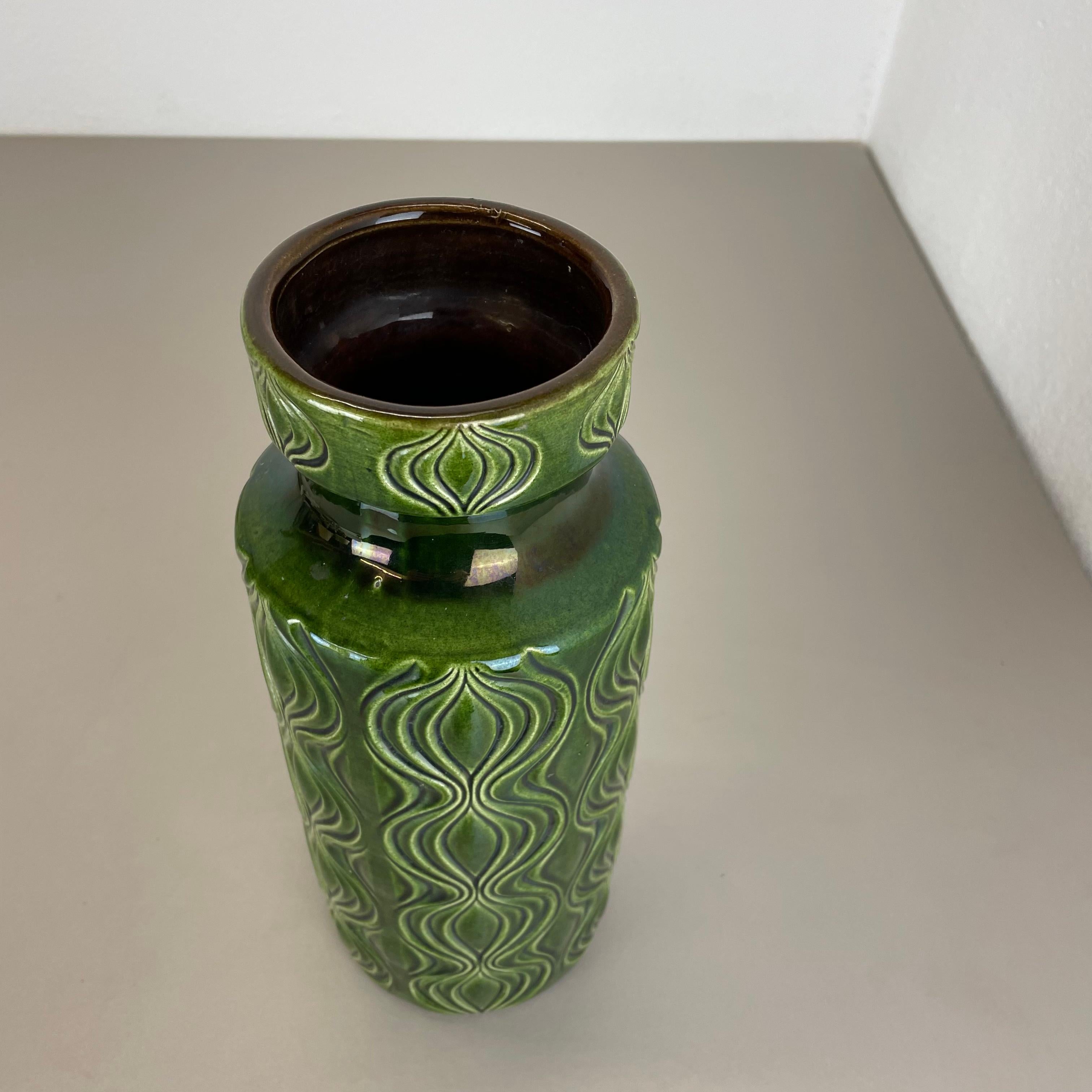 Rare vase de sol vert en lave grasse « Onion » de Scheurich, Allemagne, 1970 en vente 9