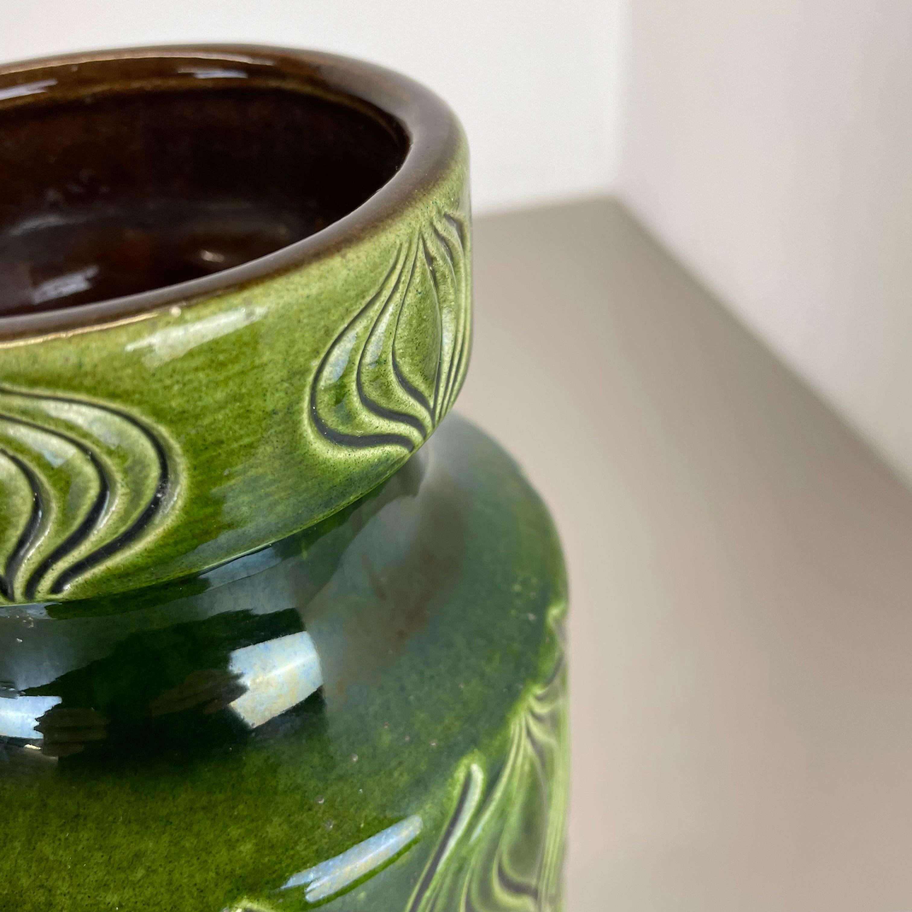 Seltene grüne Bodenvase Fat Lava „Zwiebel“ Vase von Scheurich, Deutschland, 1970er Jahre (Keramik) im Angebot