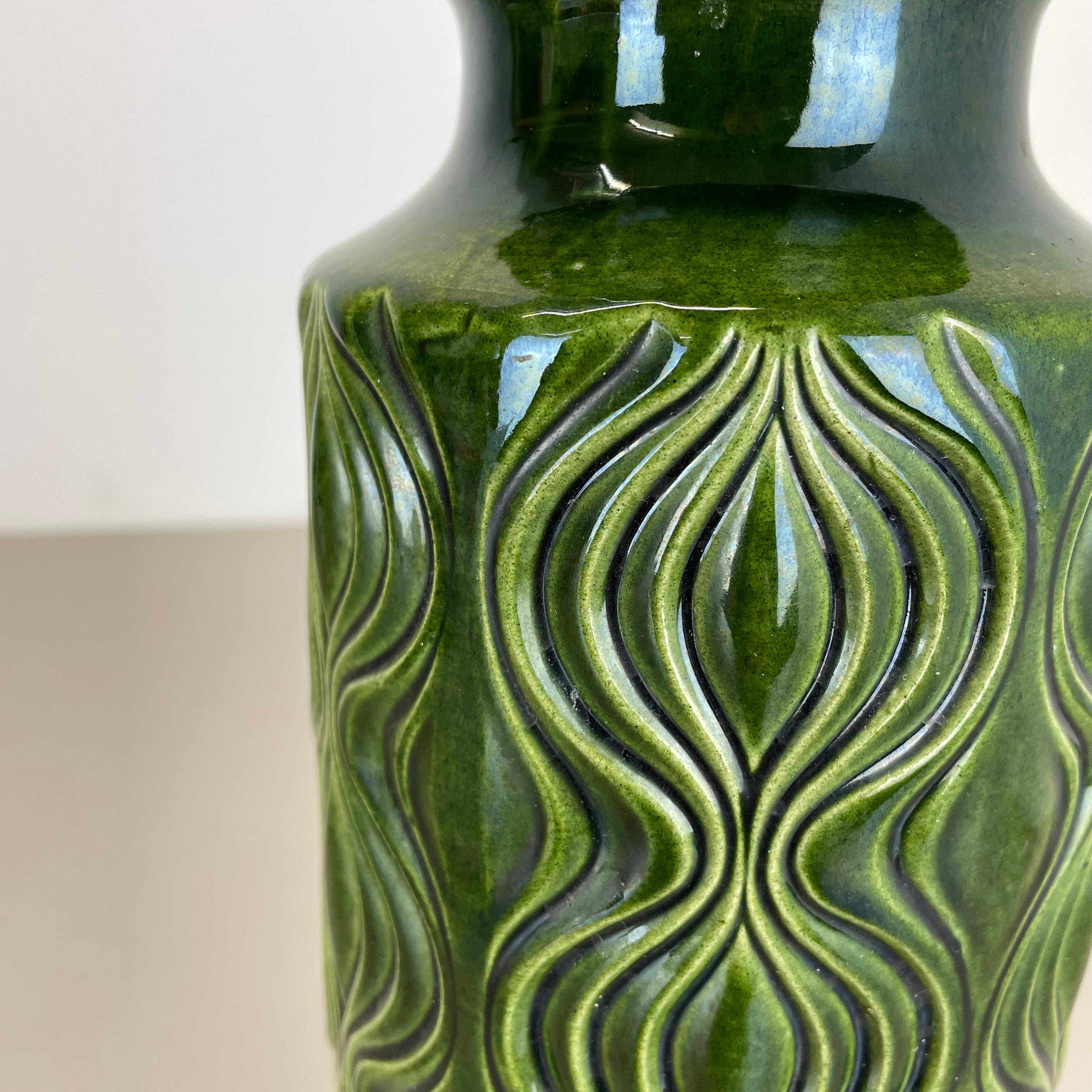 Seltene grüne Bodenvase Fat Lava „Zwiebel“ Vase von Scheurich, Deutschland, 1970er Jahre im Angebot 2