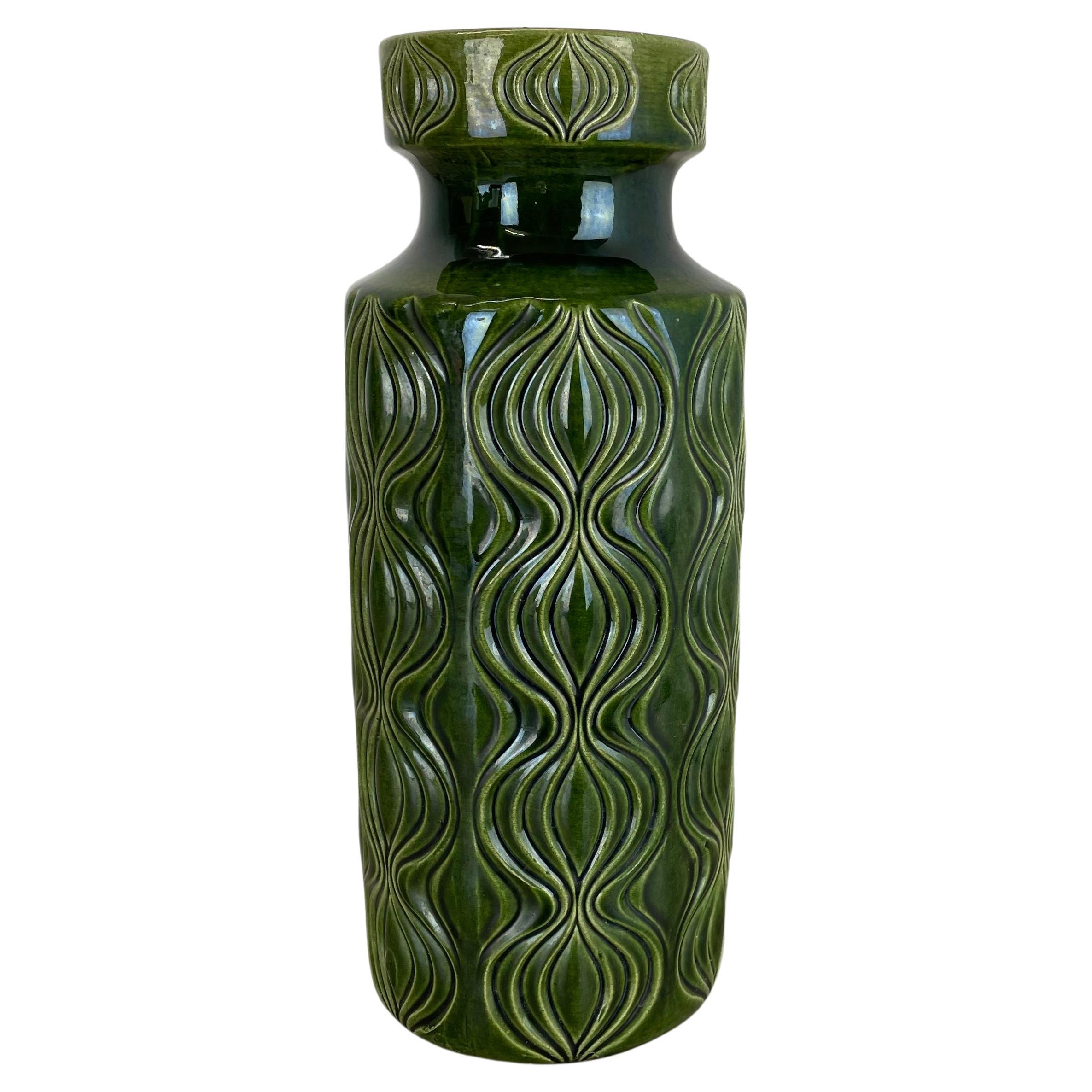 Seltene grüne Bodenvase Fat Lava „Zwiebel“ Vase von Scheurich, Deutschland, 1970er Jahre
