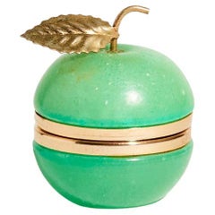 Rare Green Apple Alabaster Ring Pot