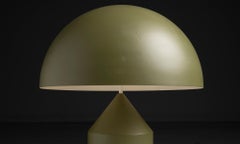 Seltene grüne Atollo-Tischlampe von Vico Magistretti, Italien um 1970
