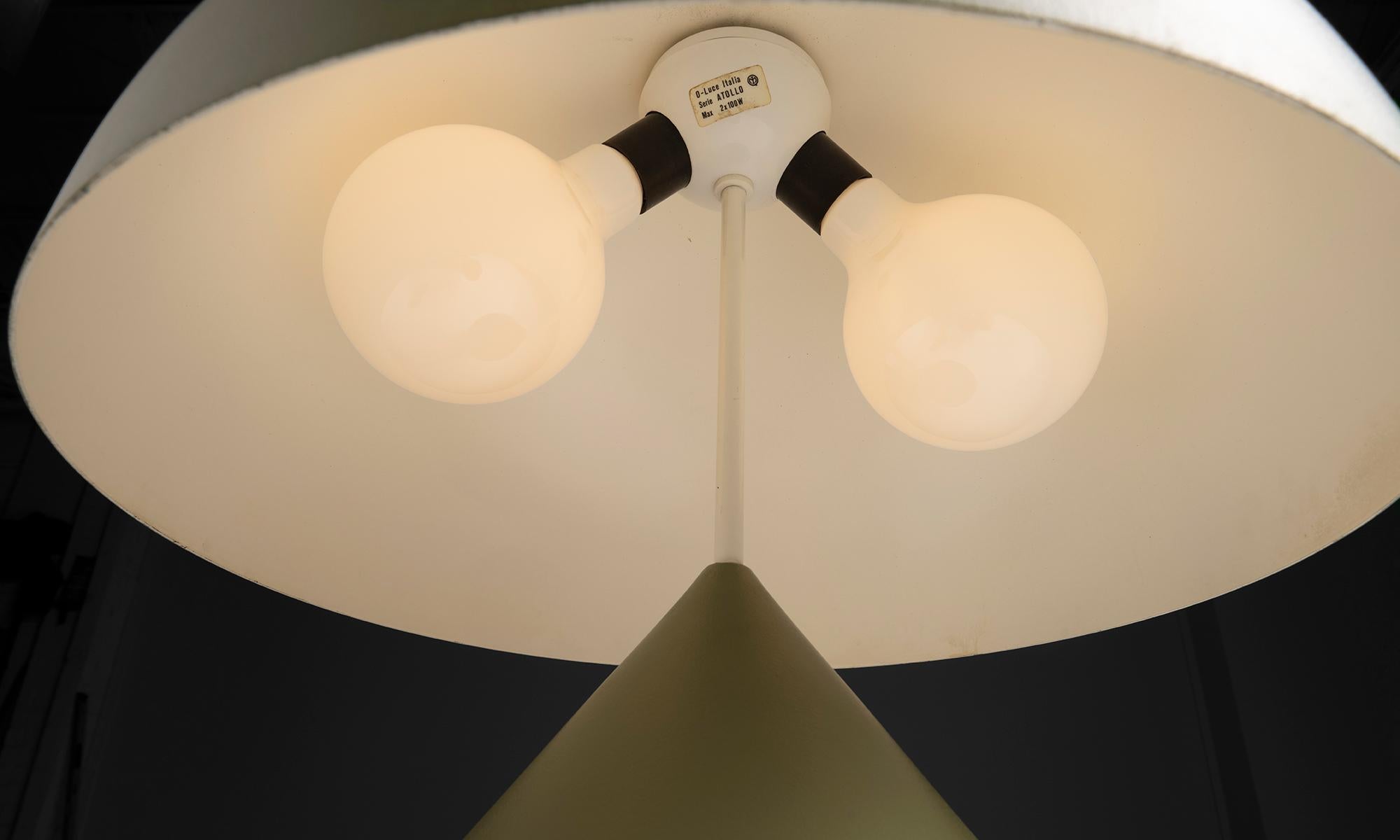 Italian Rare Green Atollo Table Lamp by Vico Magistretti, Italy circa 1970 For Sale