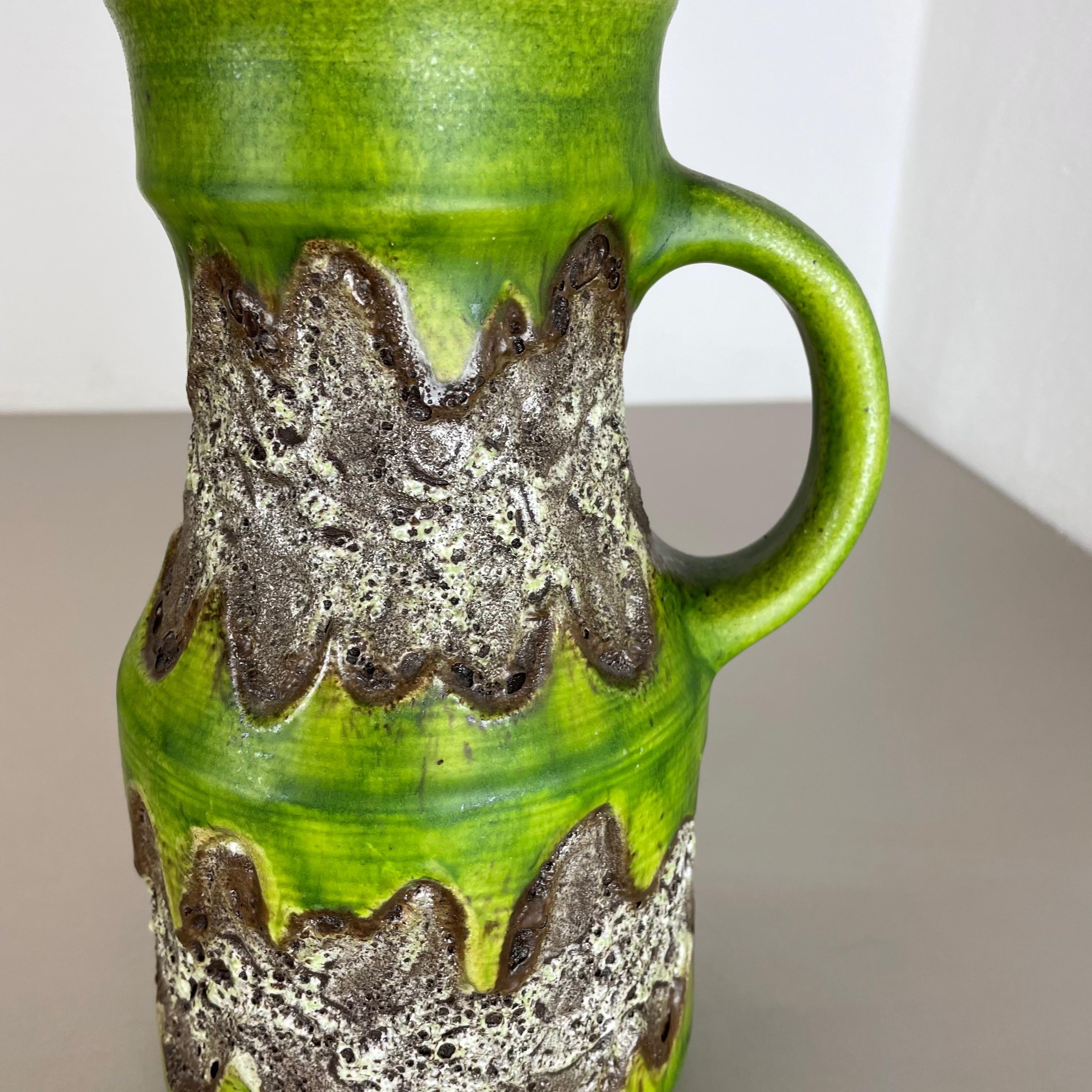 Rare Green Brutalist Fat Lava Ceramic Vases by Dümler and Breiden Germany, 1970s For Sale 5