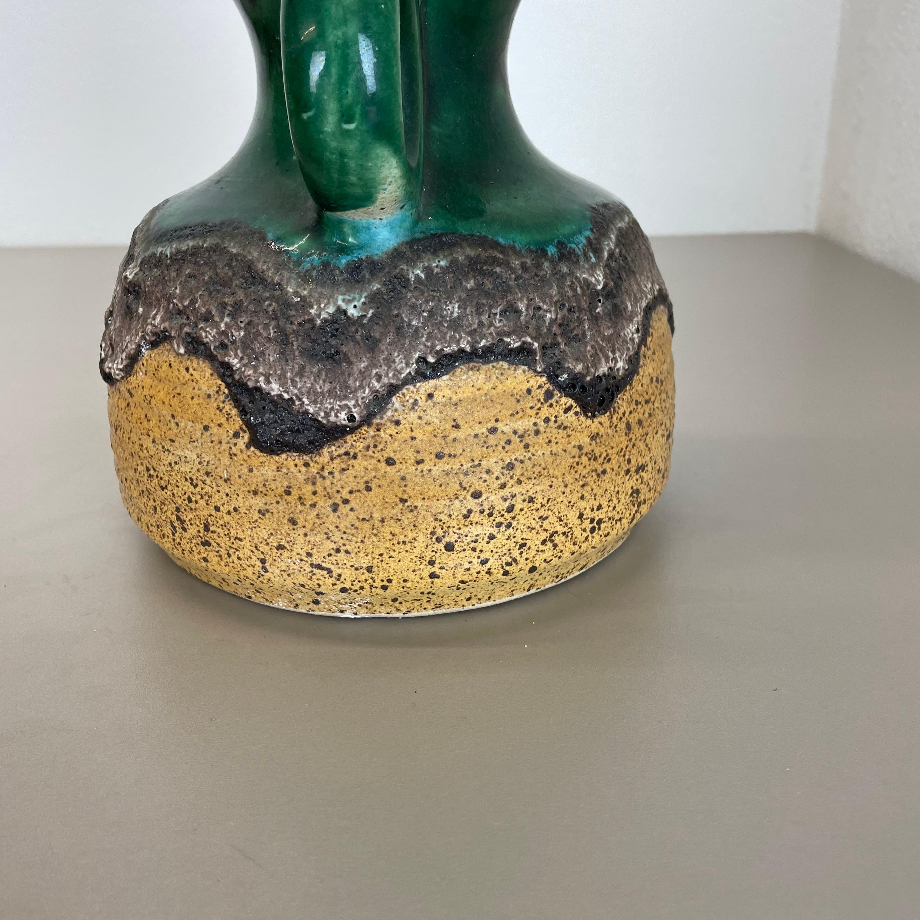 Rare Green Brutalist Fat Lava Ceramic Vases by Dümler and Breiden Germany, 1970s For Sale 5