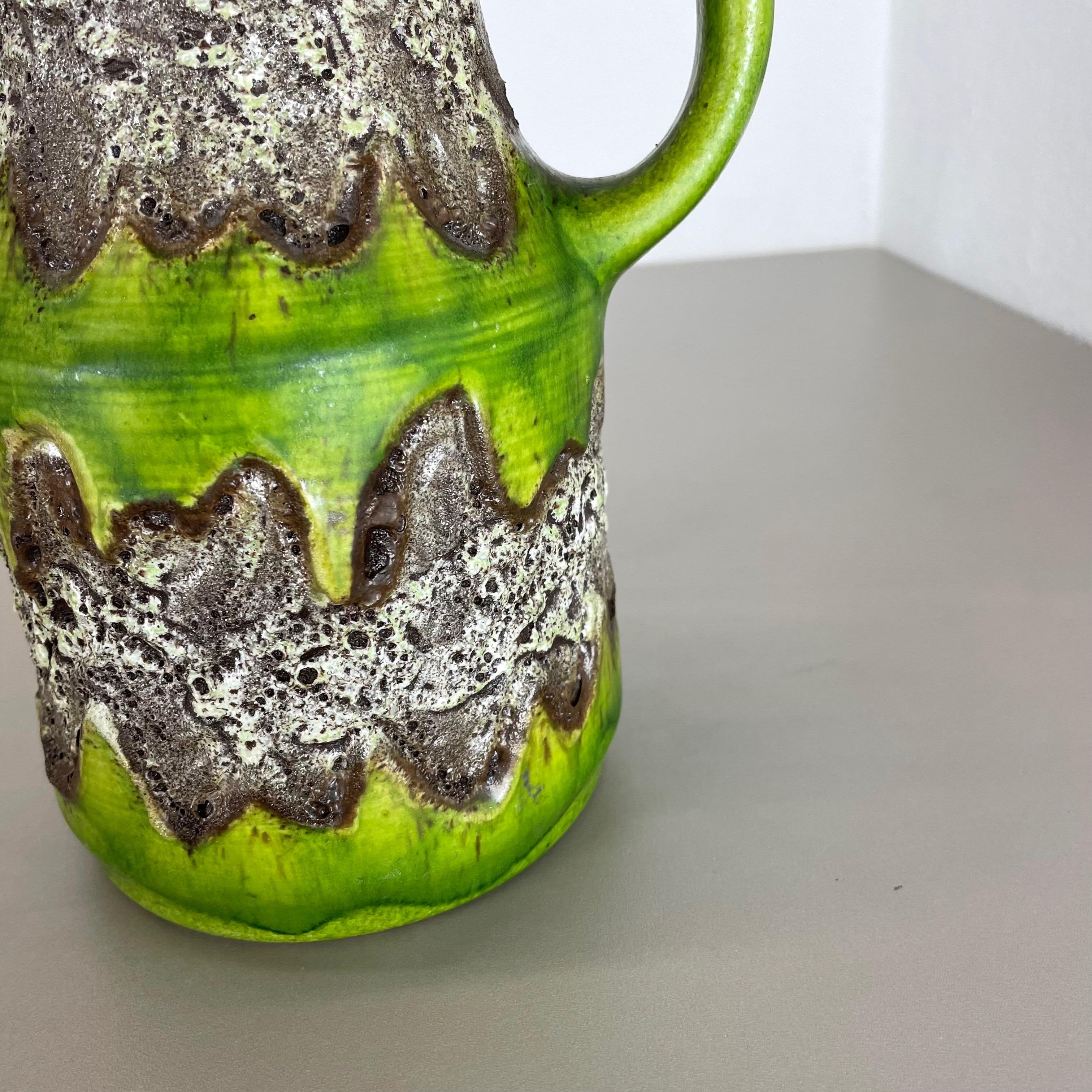 Rare Green Brutalist Fat Lava Ceramic Vases by Dümler and Breiden Germany, 1970s For Sale 6