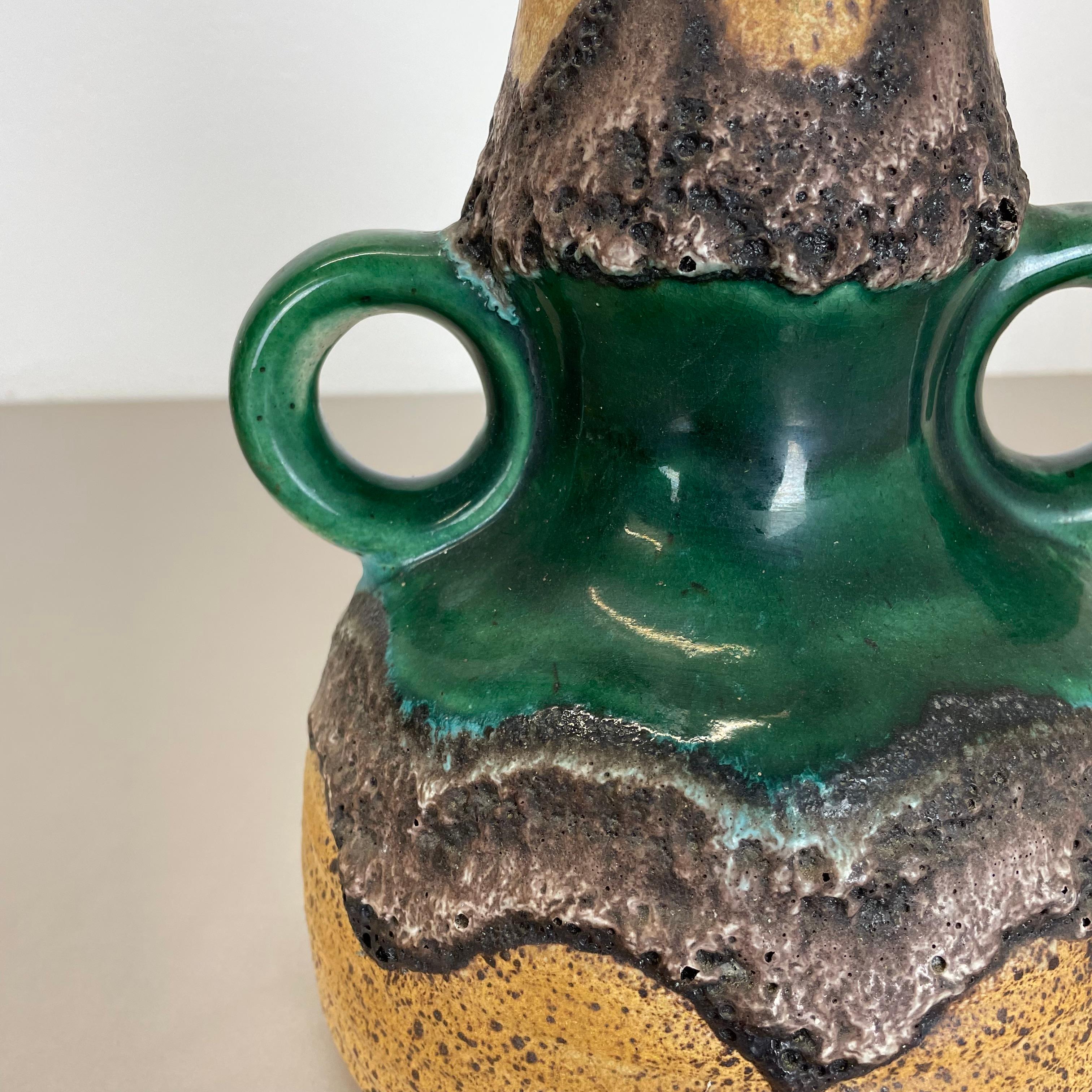 Rare Green Brutalist Fat Lava Ceramic Vases by Dümler and Breiden Germany, 1970s For Sale 7