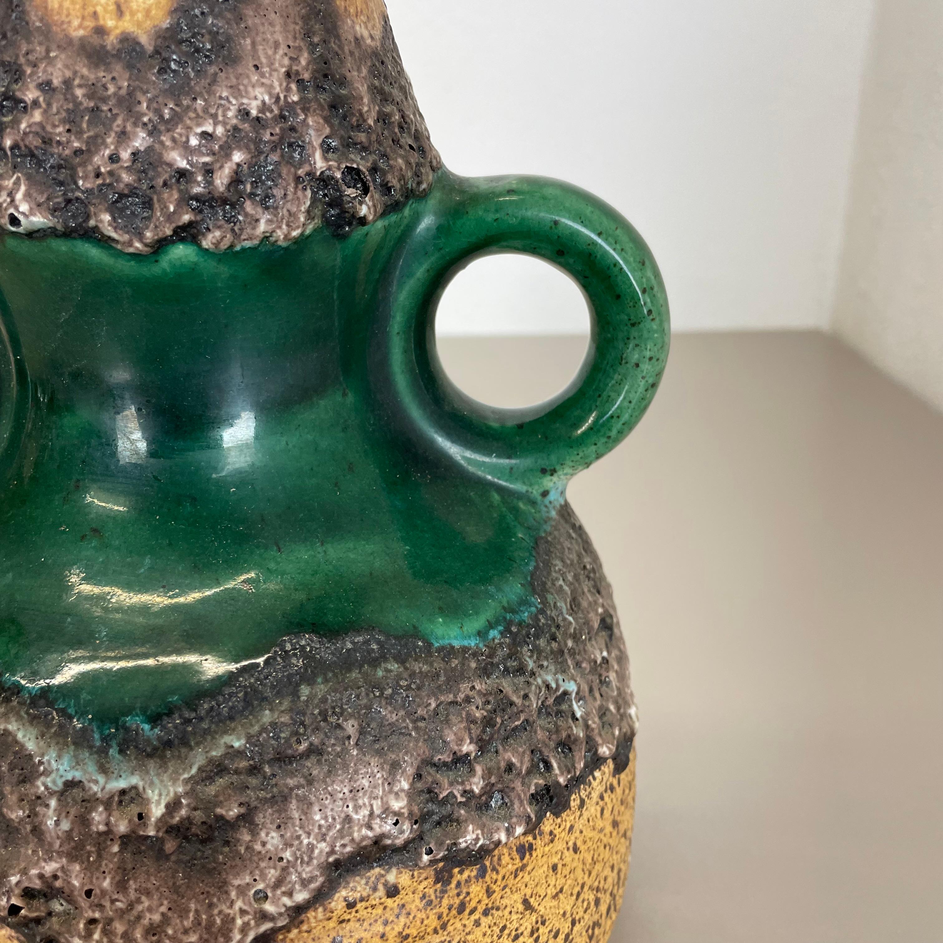 Rare Green Brutalist Fat Lava Ceramic Vases by Dümler and Breiden Germany, 1970s For Sale 8
