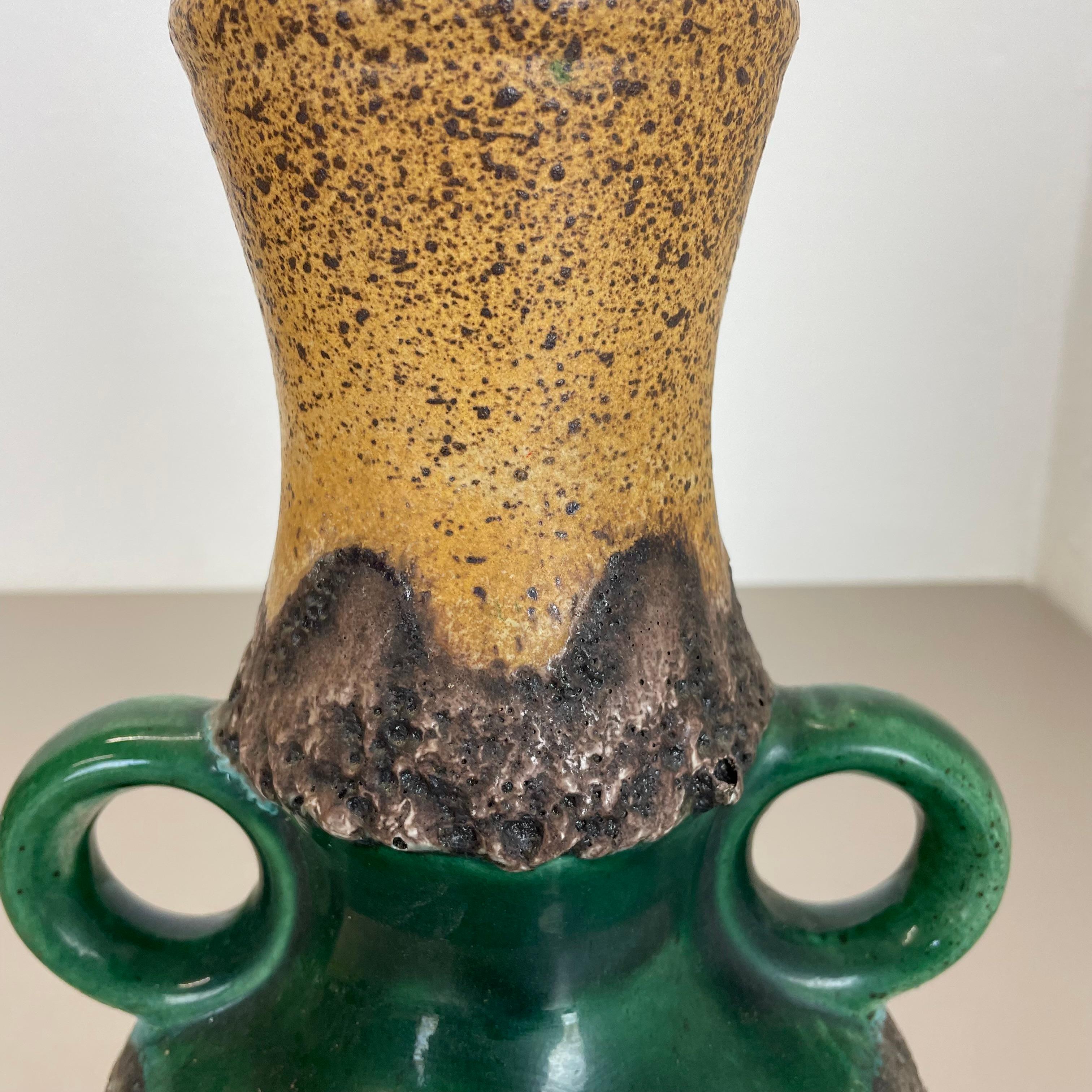 Rare Green Brutalist Fat Lava Ceramic Vases by Dümler and Breiden Germany, 1970s For Sale 9