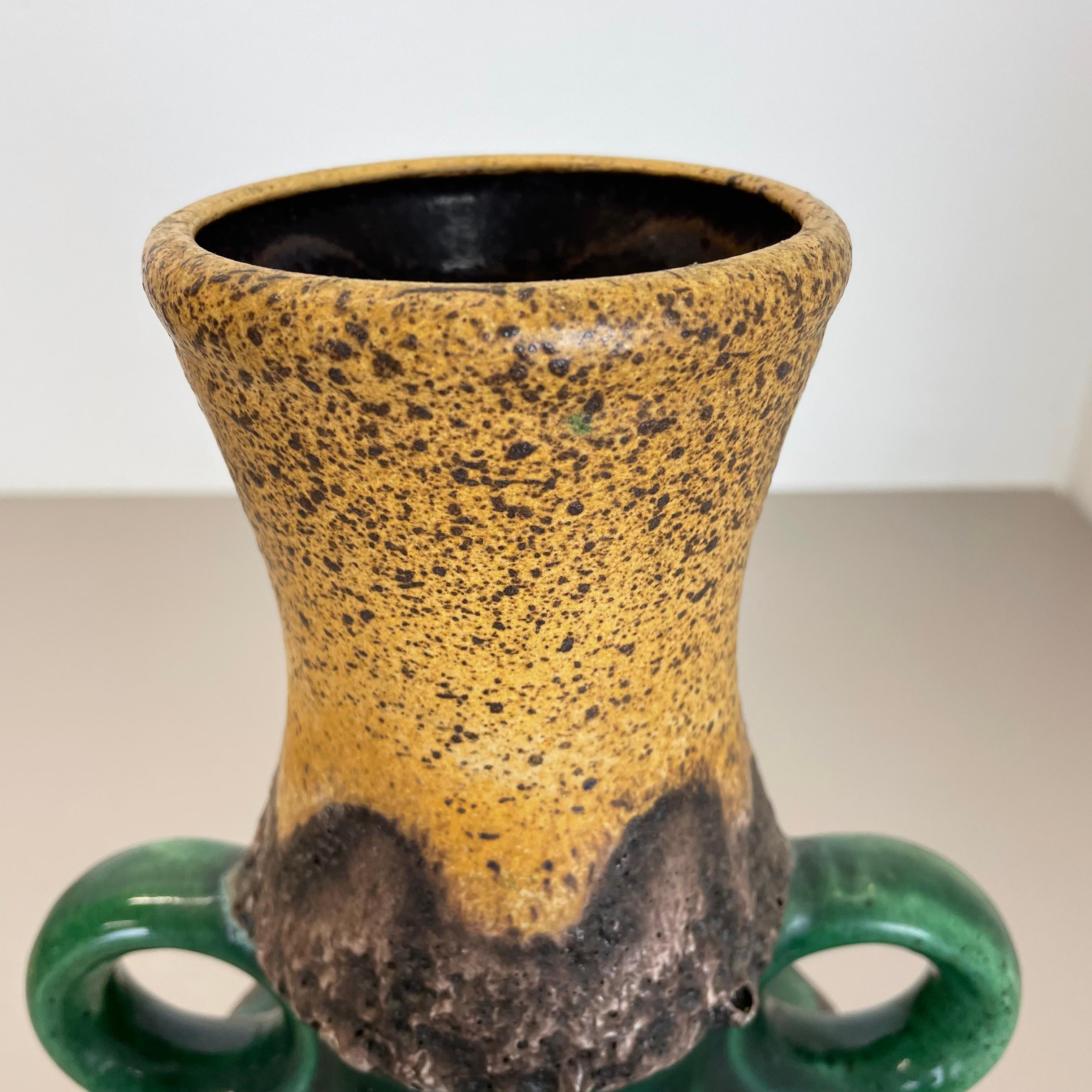 Rare Green Brutalist Fat Lava Ceramic Vases by Dümler and Breiden Germany, 1970s For Sale 10