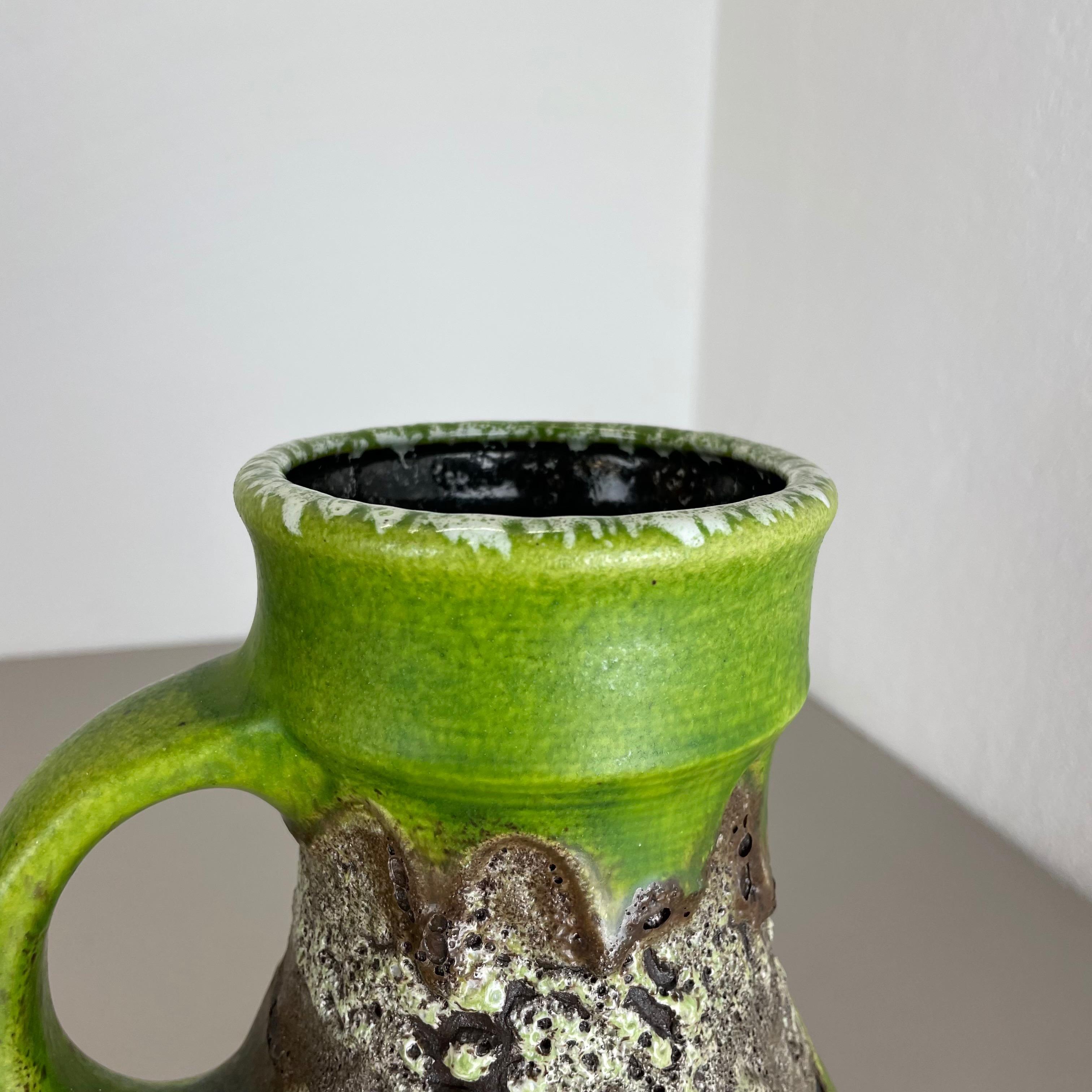Rare Green Brutalist Fat Lava Ceramic Vases by Dümler and Breiden Germany, 1970s For Sale 11