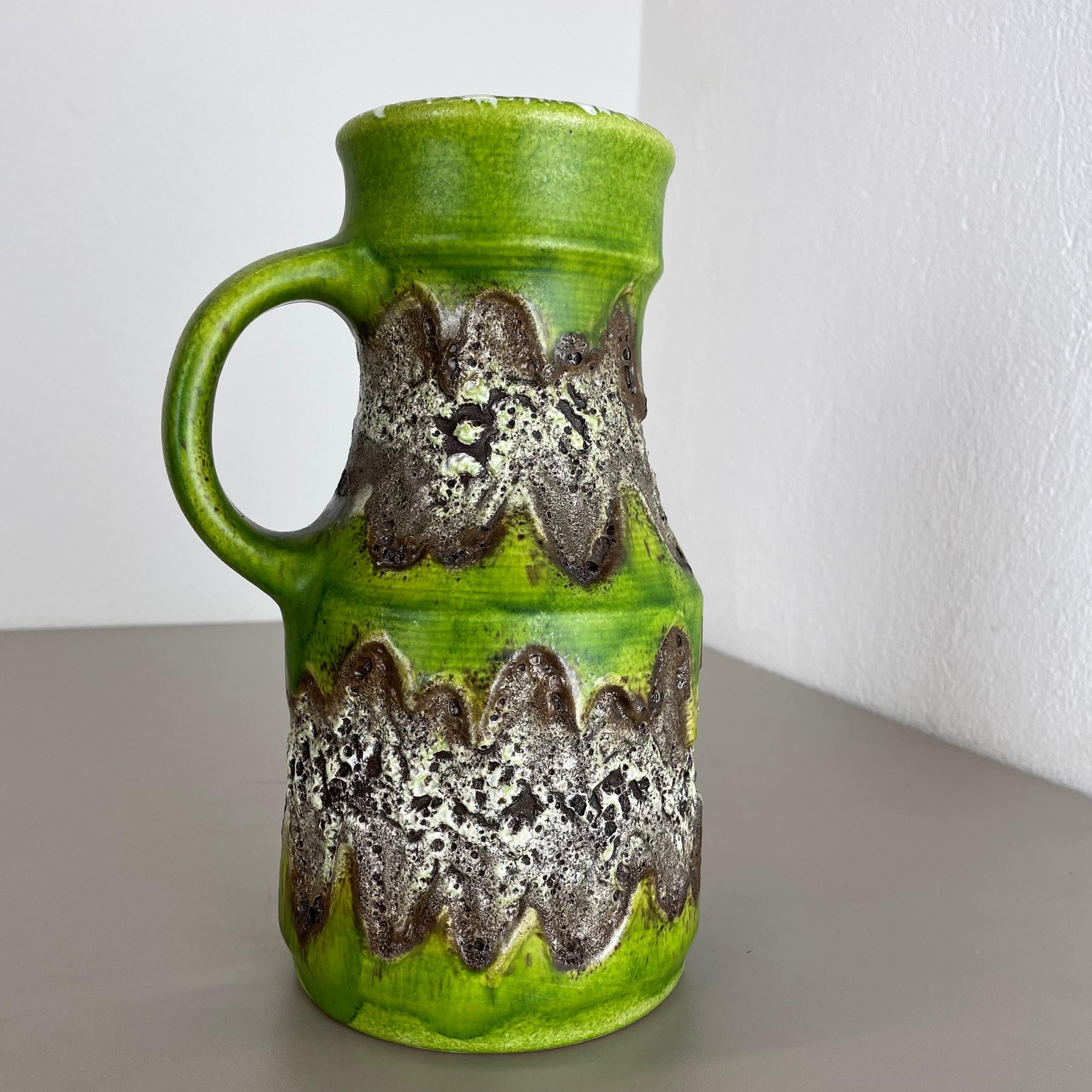 Rare Green Brutalist Fat Lava Ceramic Vases by Dümler and Breiden Germany, 1970s For Sale 13