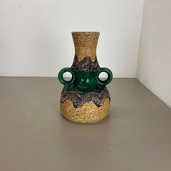 Rare Green Brutalist Fat Lava Ceramic Vases by Dümler and Breiden Germany, 1970s