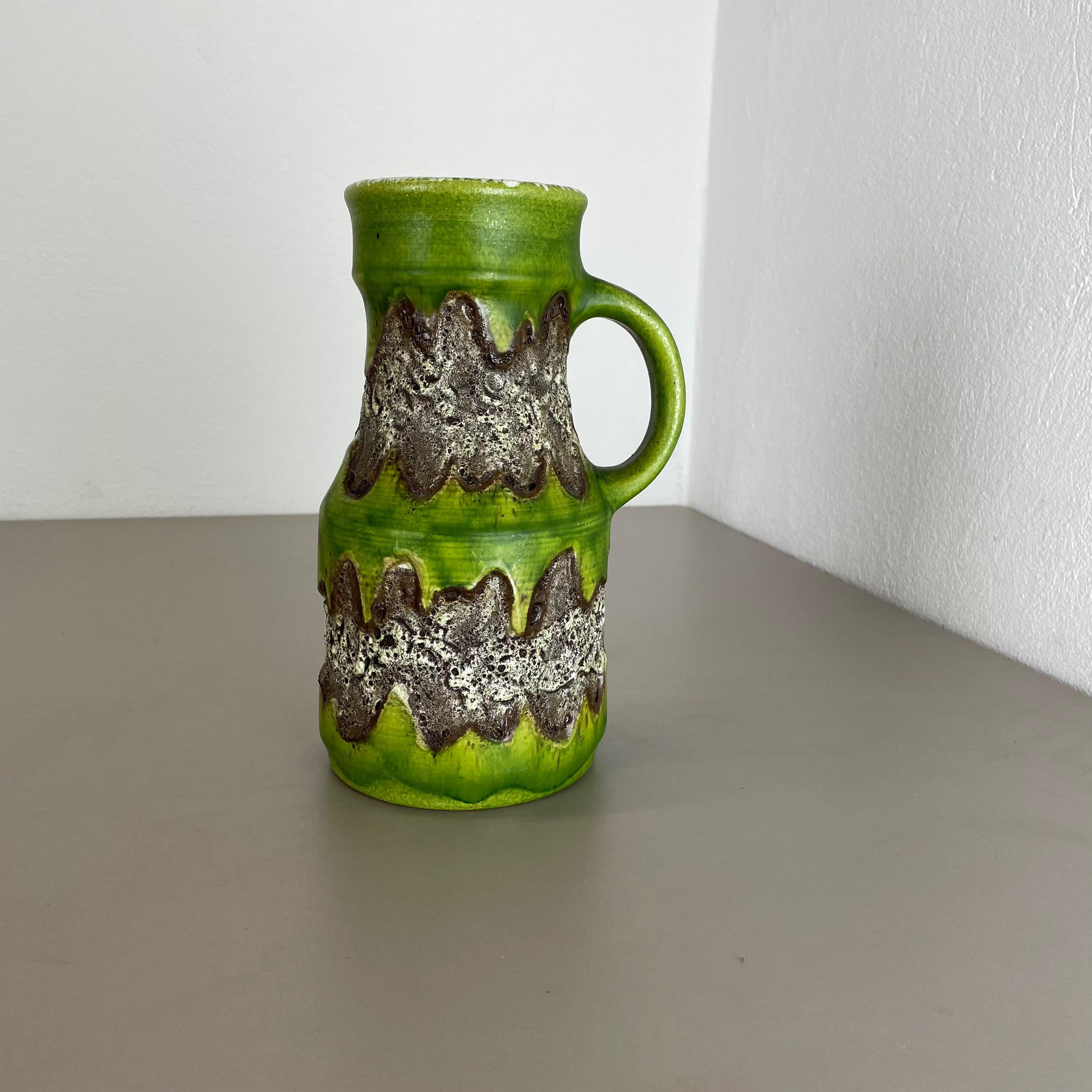 Mid-Century Modern Rare Green Brutalist Fat Lava Ceramic Vases by Dümler and Breiden Germany, 1970s For Sale