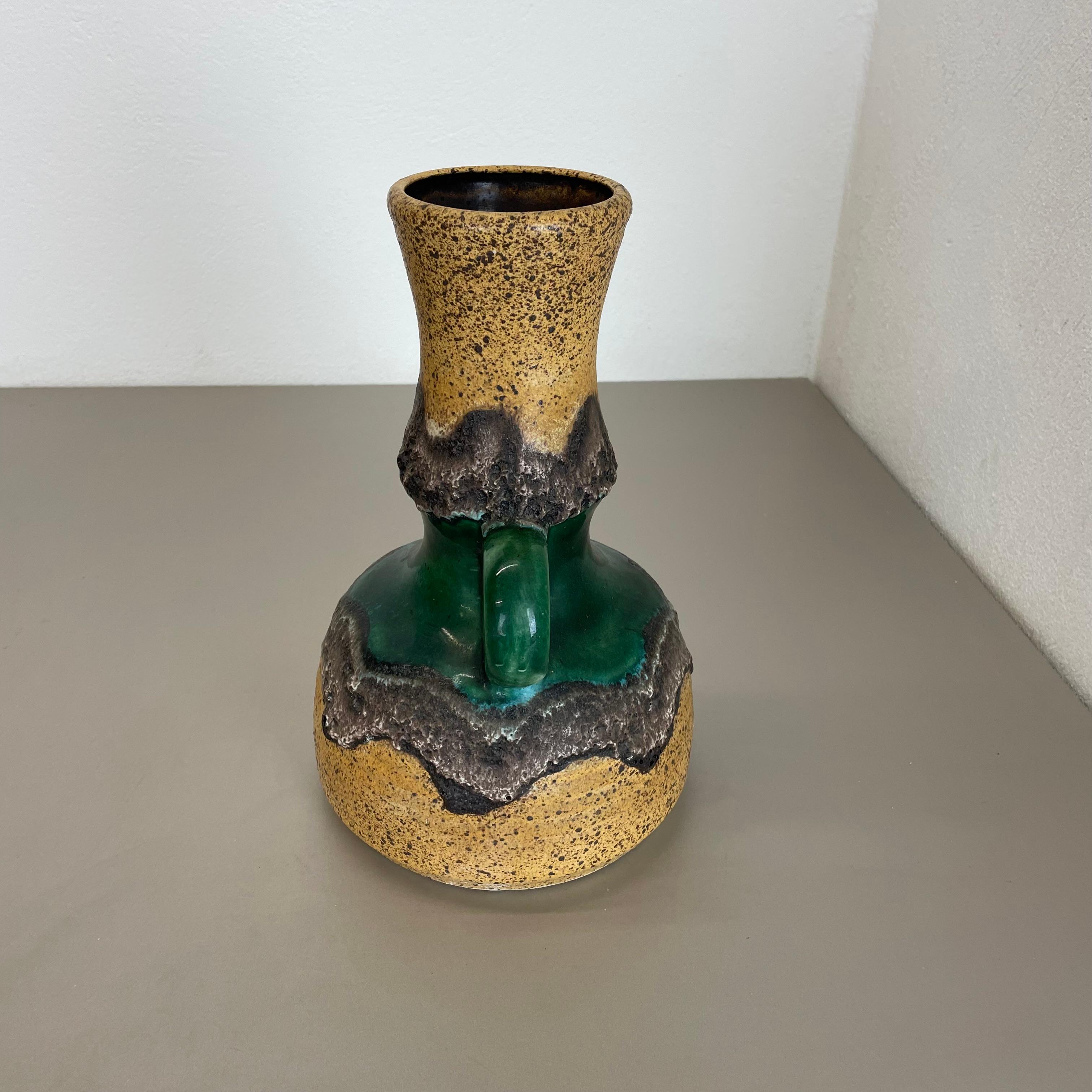 20th Century Rare Green Brutalist Fat Lava Ceramic Vases by Dümler and Breiden Germany, 1970s For Sale