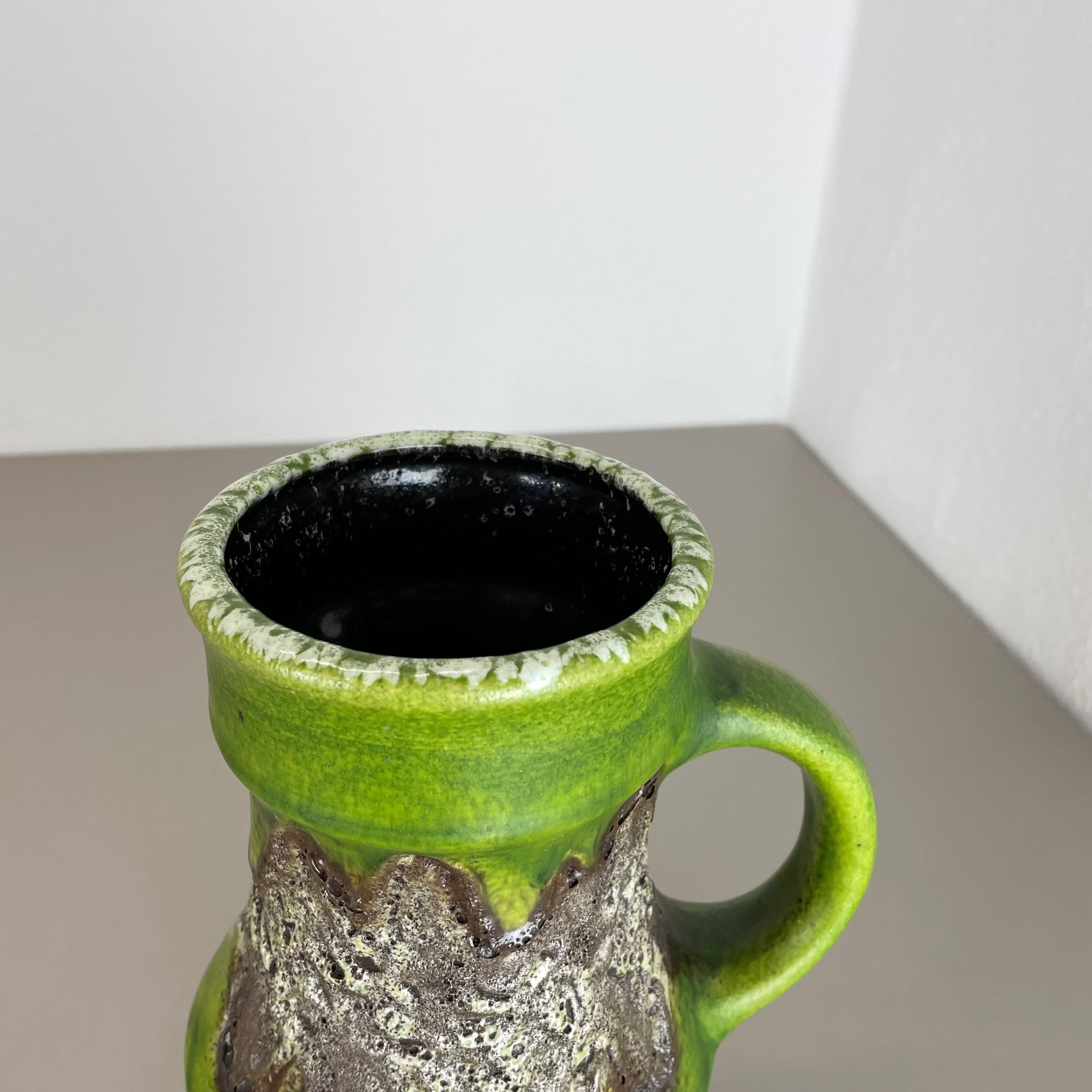 Rare Green Brutalist Fat Lava Ceramic Vases by Dümler and Breiden Germany, 1970s For Sale 1
