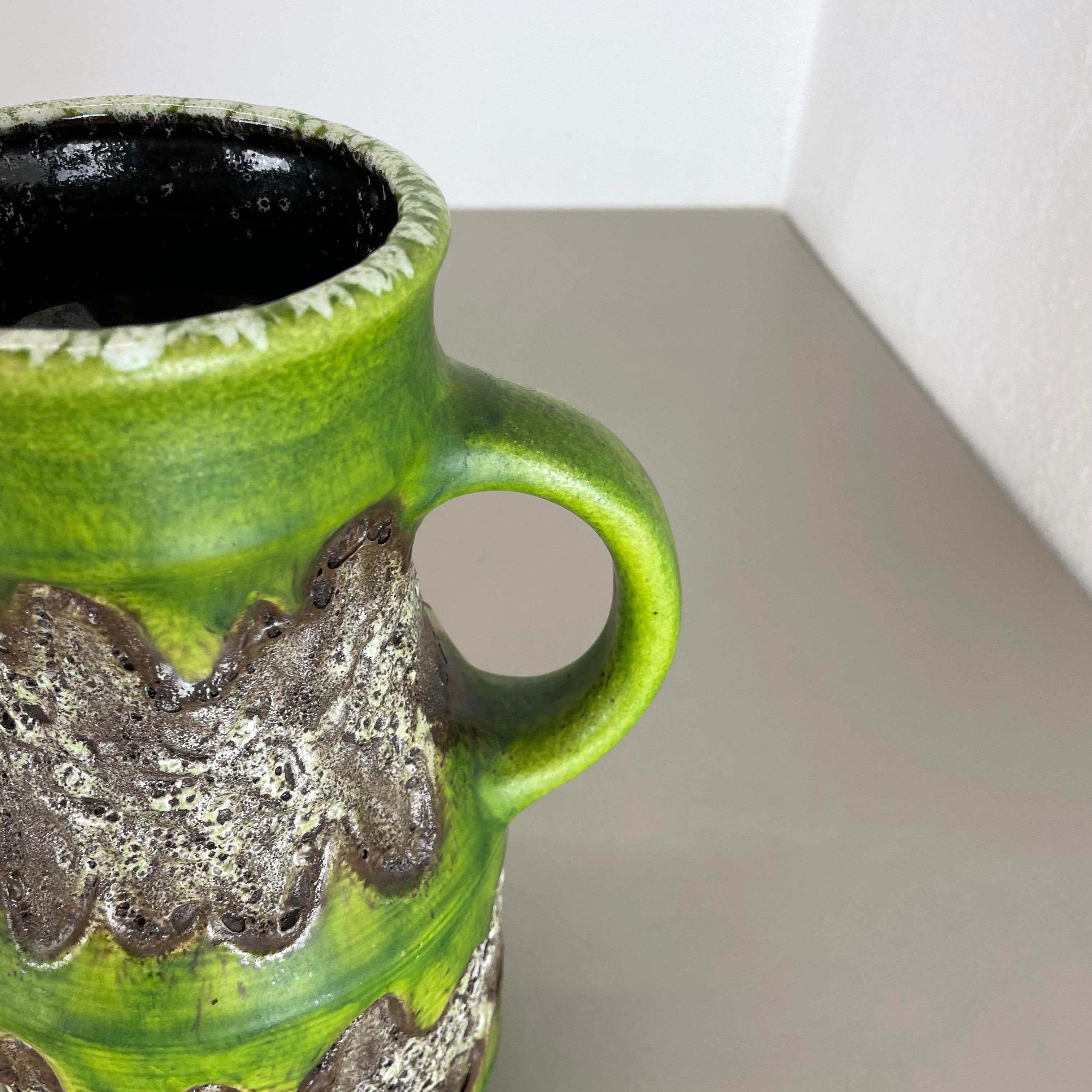 Rare Green Brutalist Fat Lava Ceramic Vases by Dümler and Breiden Germany, 1970s For Sale 3