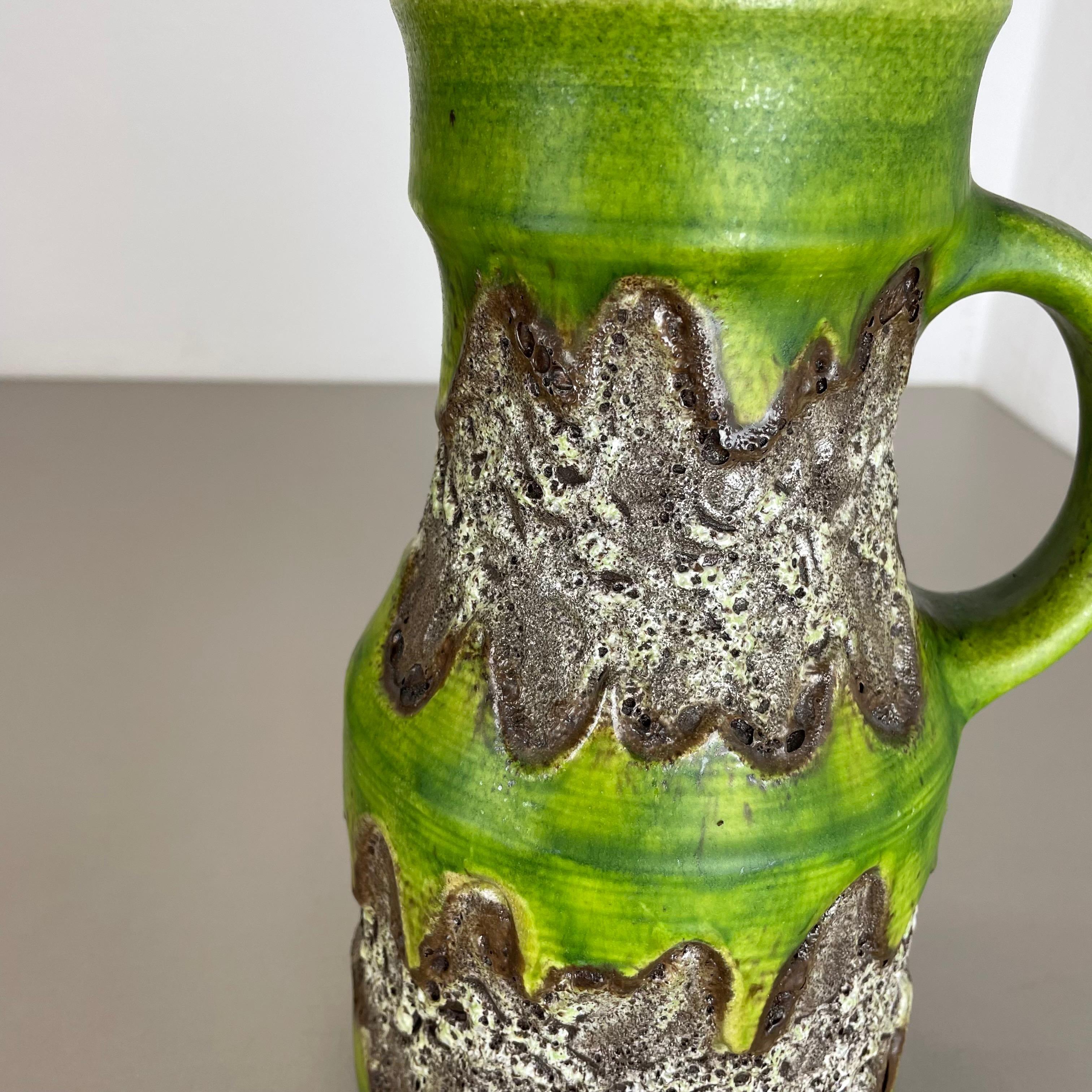 Rare Green Brutalist Fat Lava Ceramic Vases by Dümler and Breiden Germany, 1970s For Sale 4