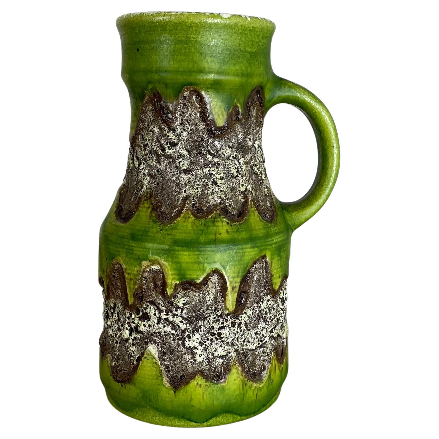 Rares vases verts brutalistes en céramique Fat Lava par Dümler et Greene & Greene Allemagne, années 1970