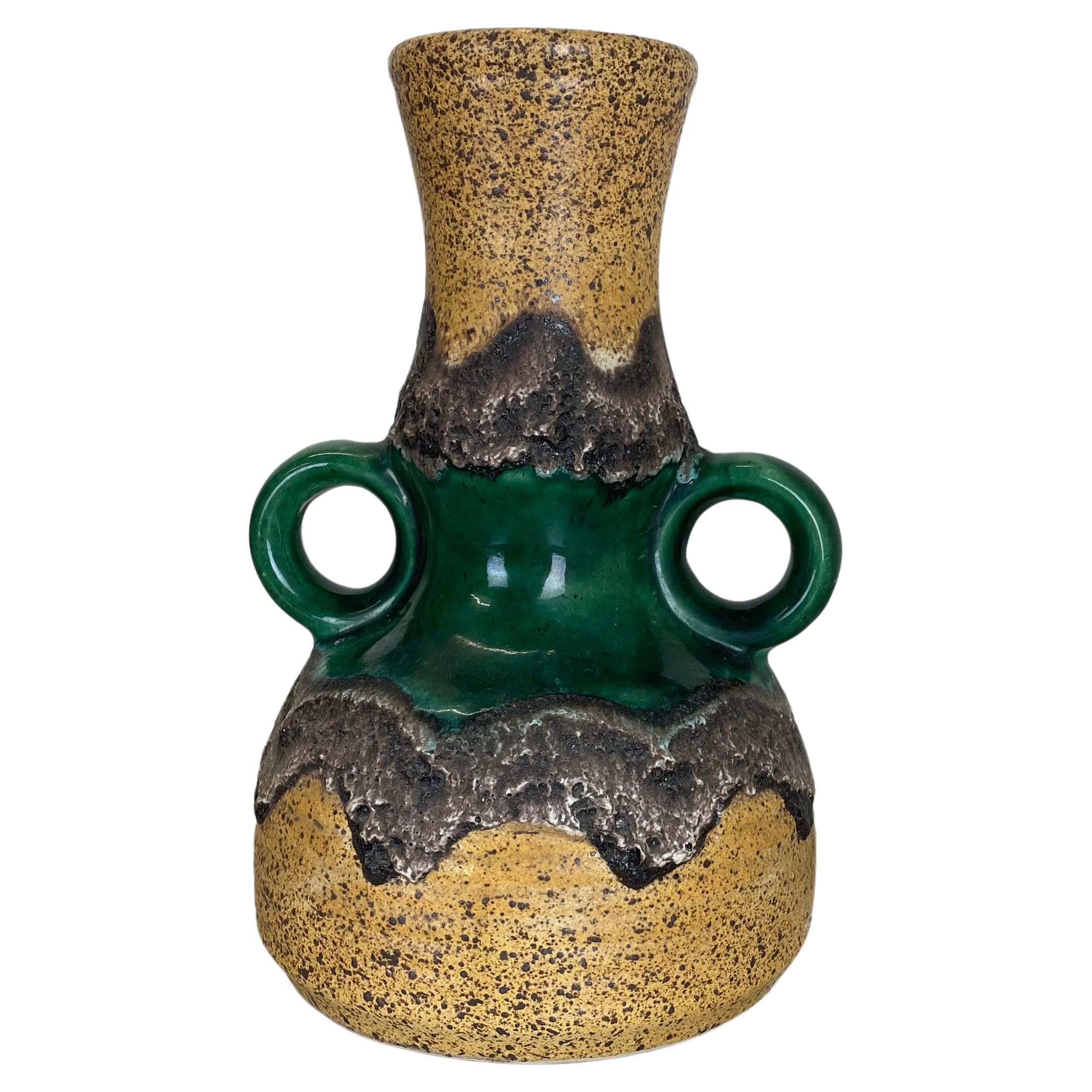 Rare Green Brutalist Fat Lava Ceramic Vases by Dümler and Breiden Germany, 1970s
