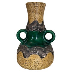 Retro Rare Green Brutalist Fat Lava Ceramic Vases by Dümler and Breiden Germany, 1970s