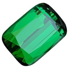 Rare Green Cushion Cut Natural Afghani Tourmaline Gemstone, 7.75 Ct-Top Quality