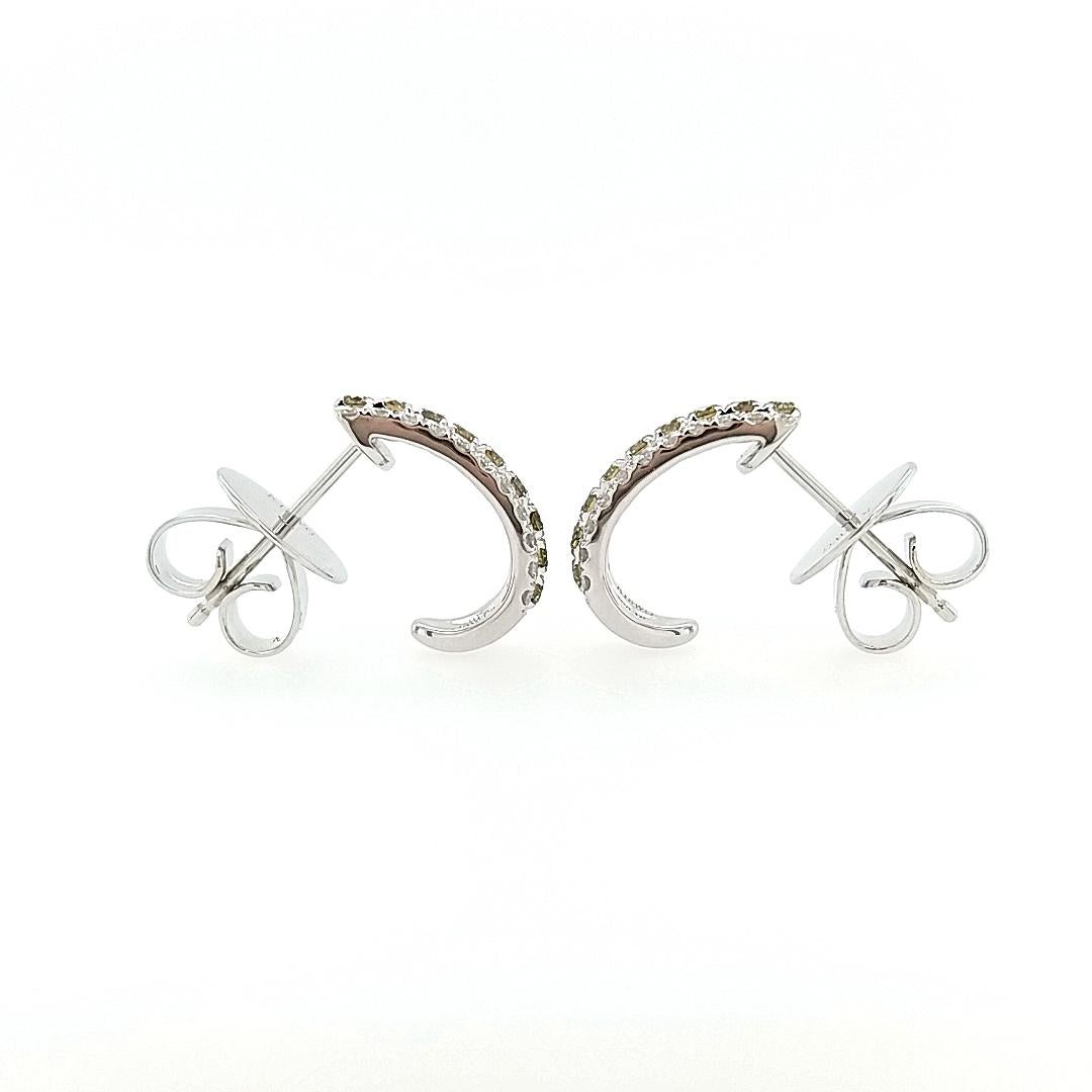 Round Cut Rare Green Diamond and White Diamond Stud Earrings For Sale