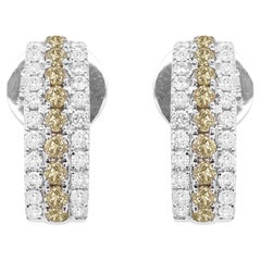 Raros pendientes de diamante verde y diamante blanco