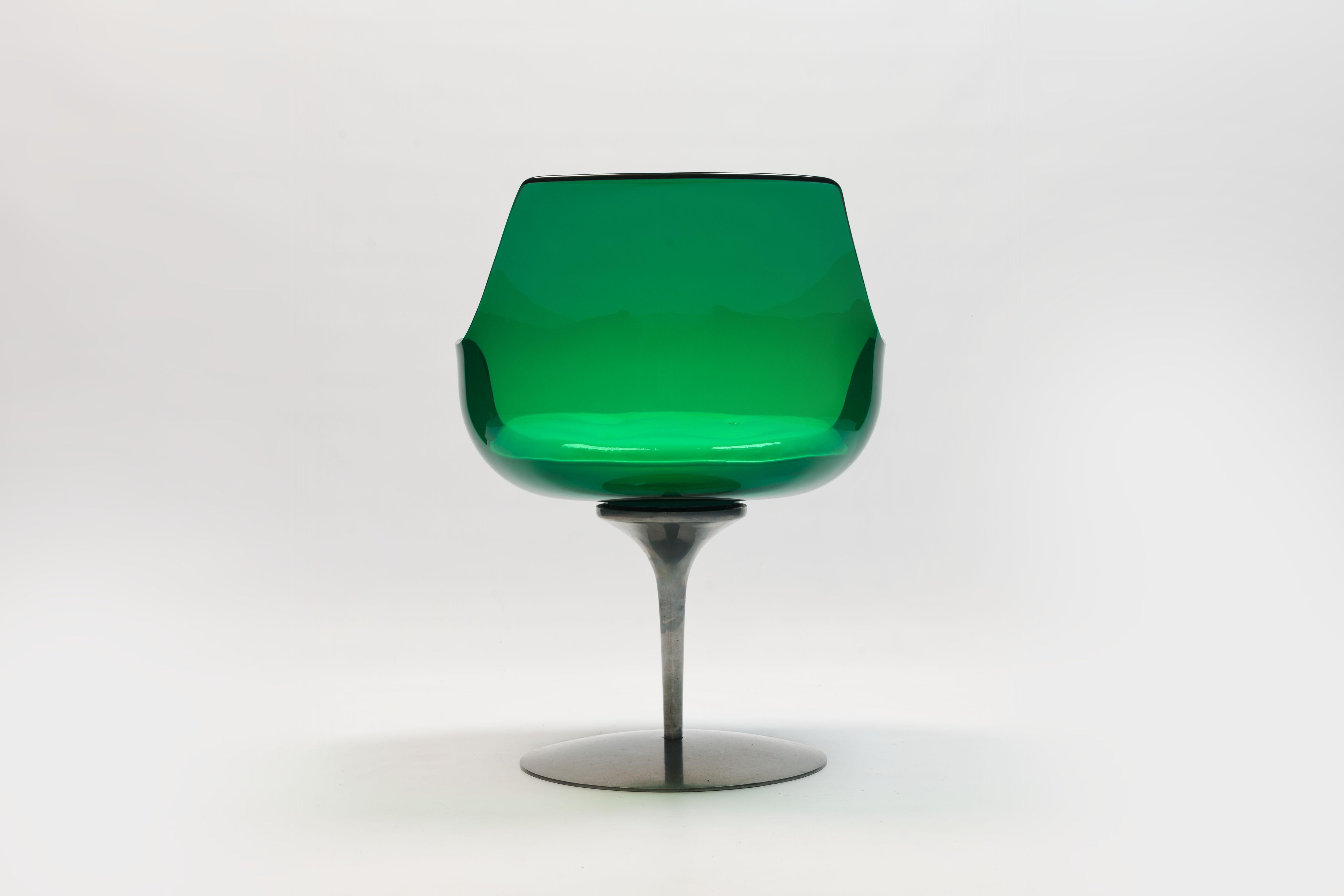 Rare Green Edition 'Champagne' Chair by Estelle & Erwin Laverne 4