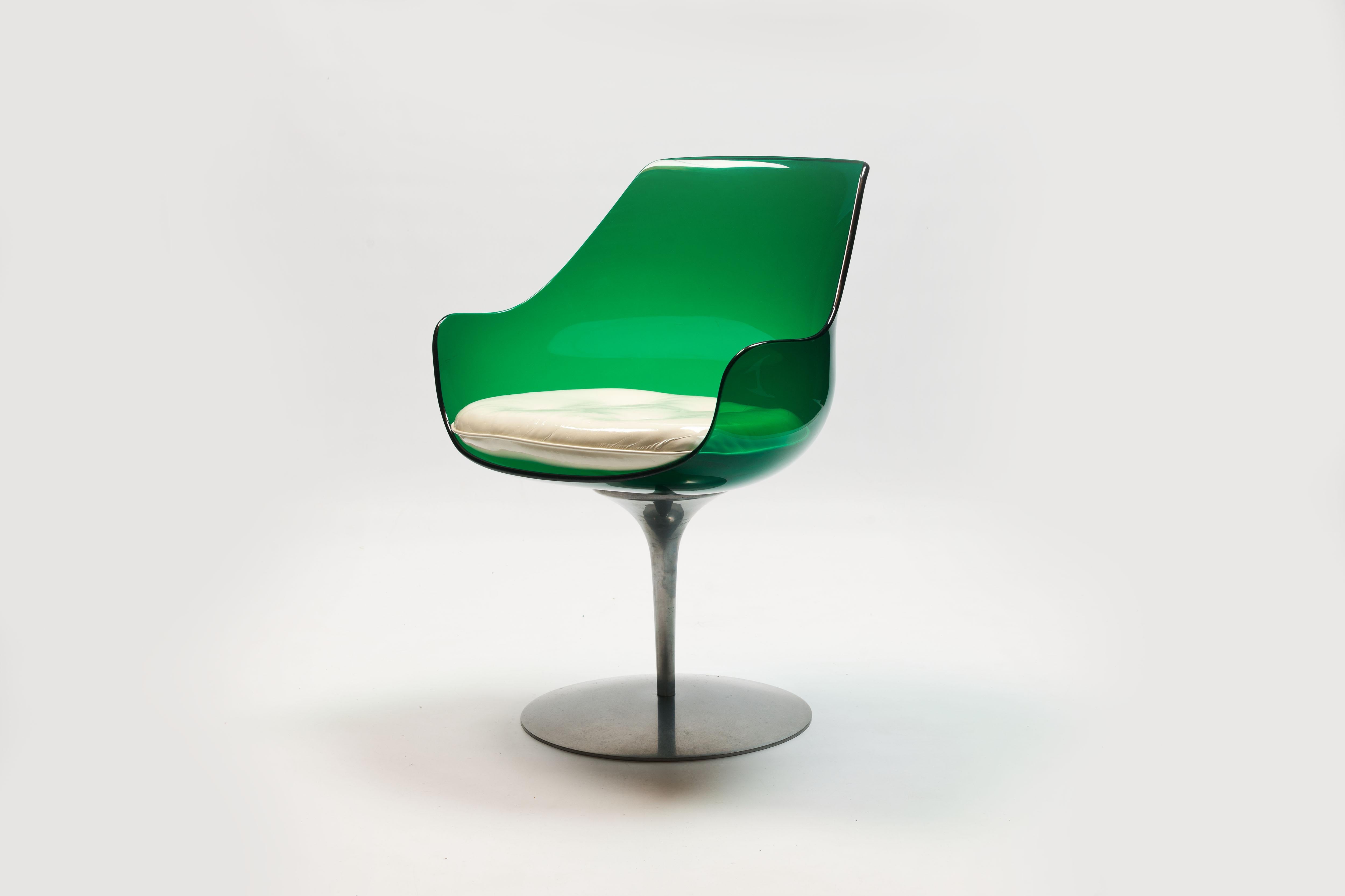 Rare Green Edition 'Champagne' Chair by Estelle & Erwin Laverne 9