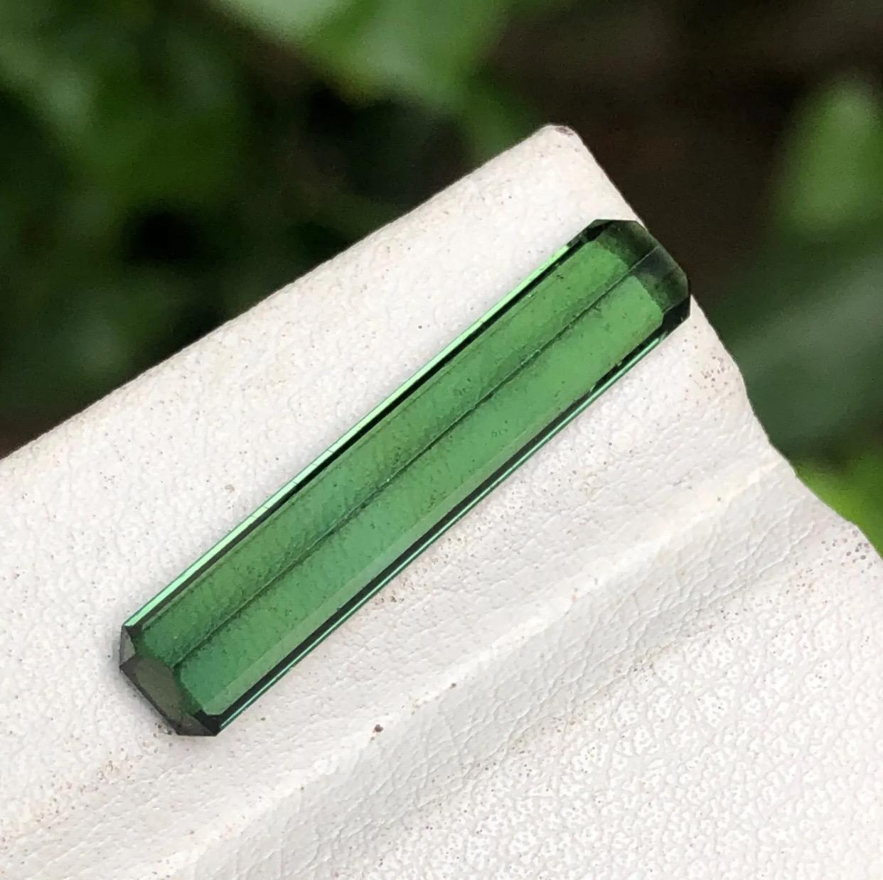 Rare Green Elongated Emerald Cut Natural Tourmaline Loose Gemstone, 5.15 Ct-Afg For Sale 2
